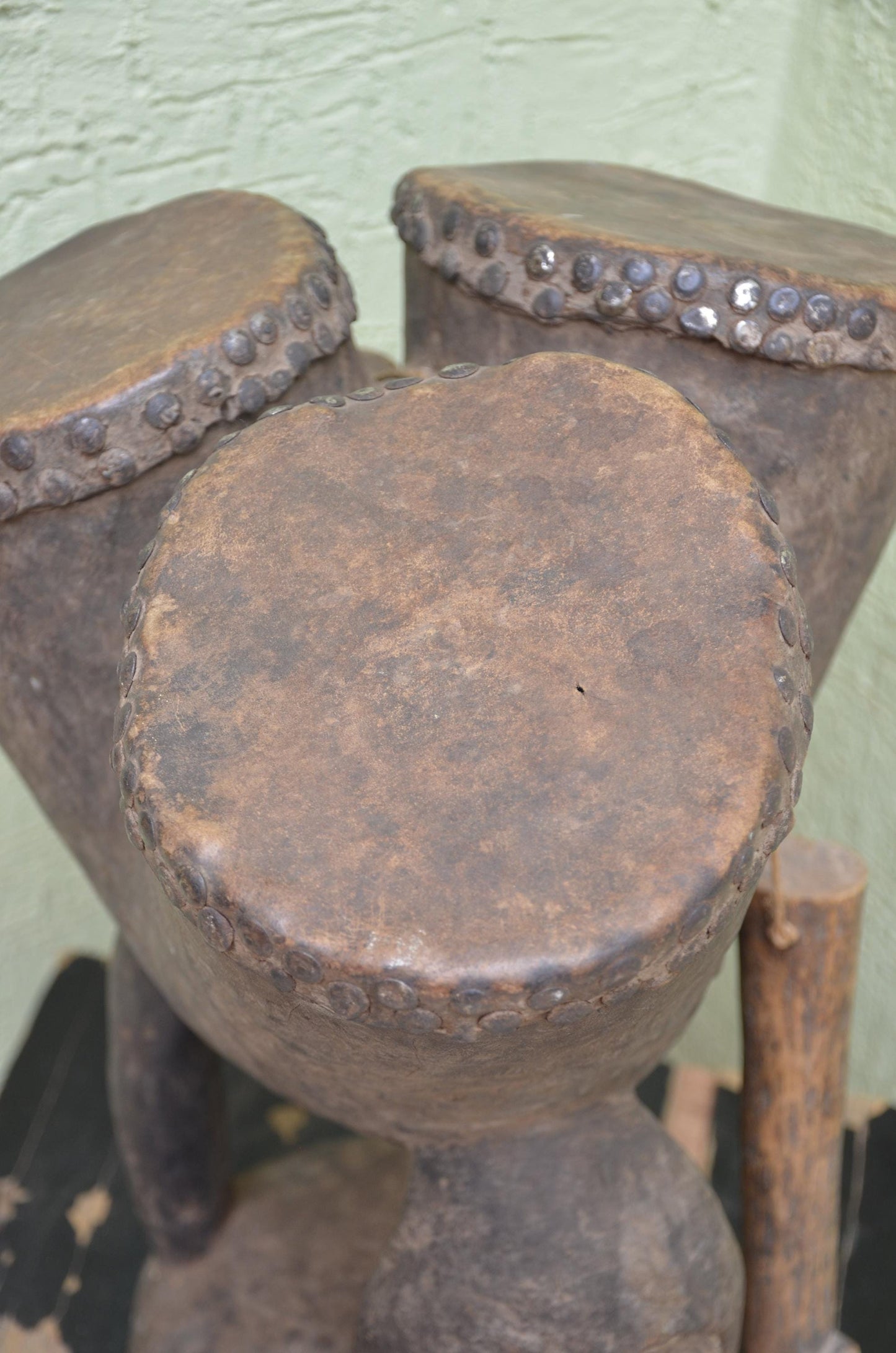 Authentic Pende/Kuba Traditional Double Drum | Congolese Art