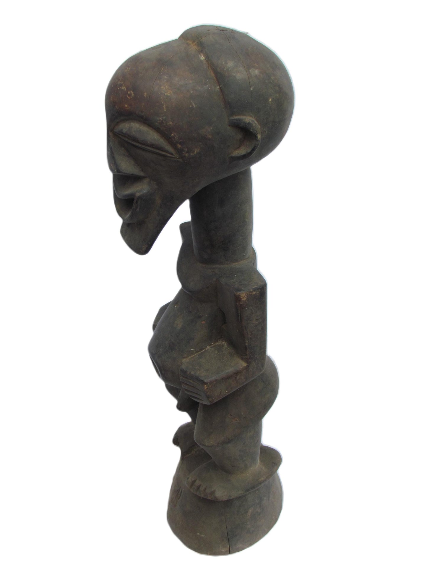 Male Songye Statue – 24" Hand-Carved Wood Congo Power Figure – Tribal Decor