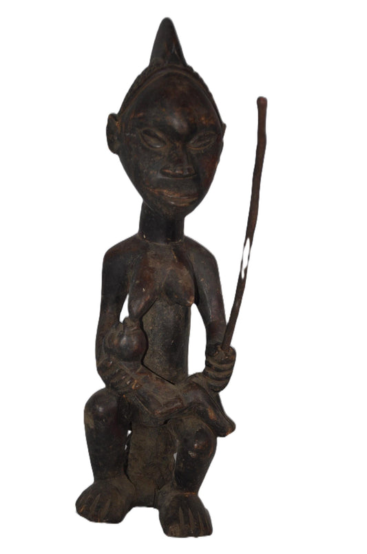 Baule Maternity Mask – African Fertility Statue, Handmade Tribal Art, Cultural Decor