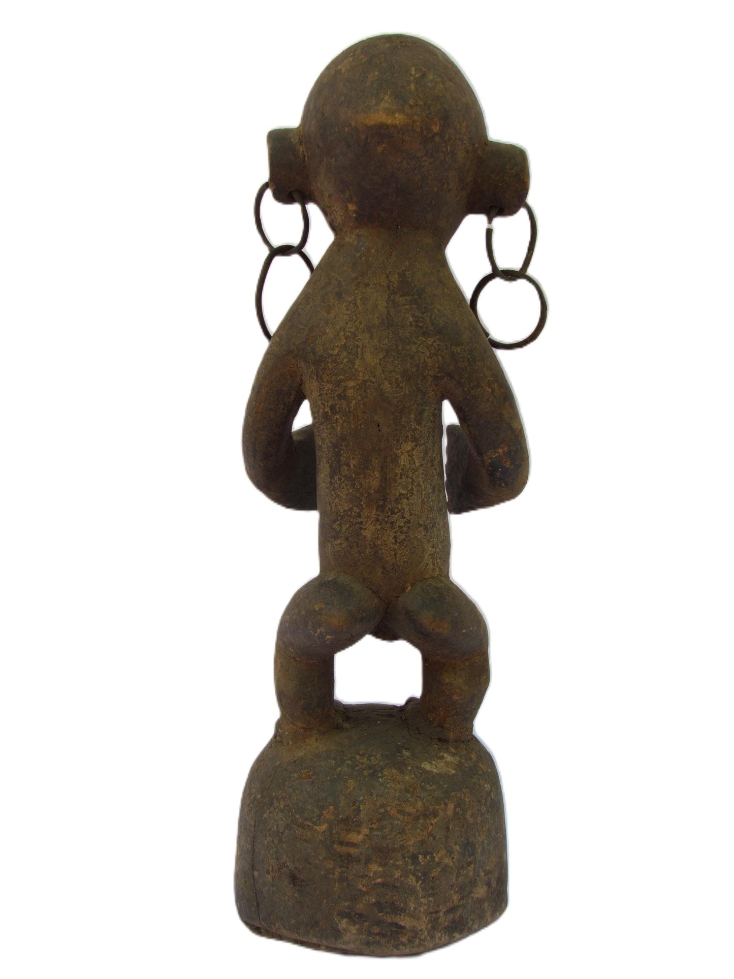 Figure féminine debout sculptée en bois de Lega Bwami, RD Congo, Afrique centrale