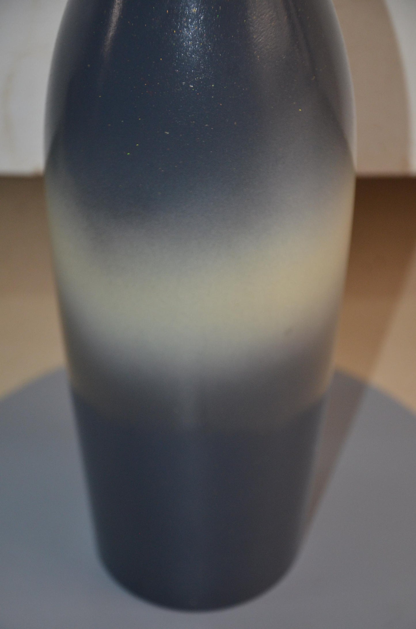 Tall Wooden Floor Vase | Charcoal Grey and Cream Long Neck Bottle Vase