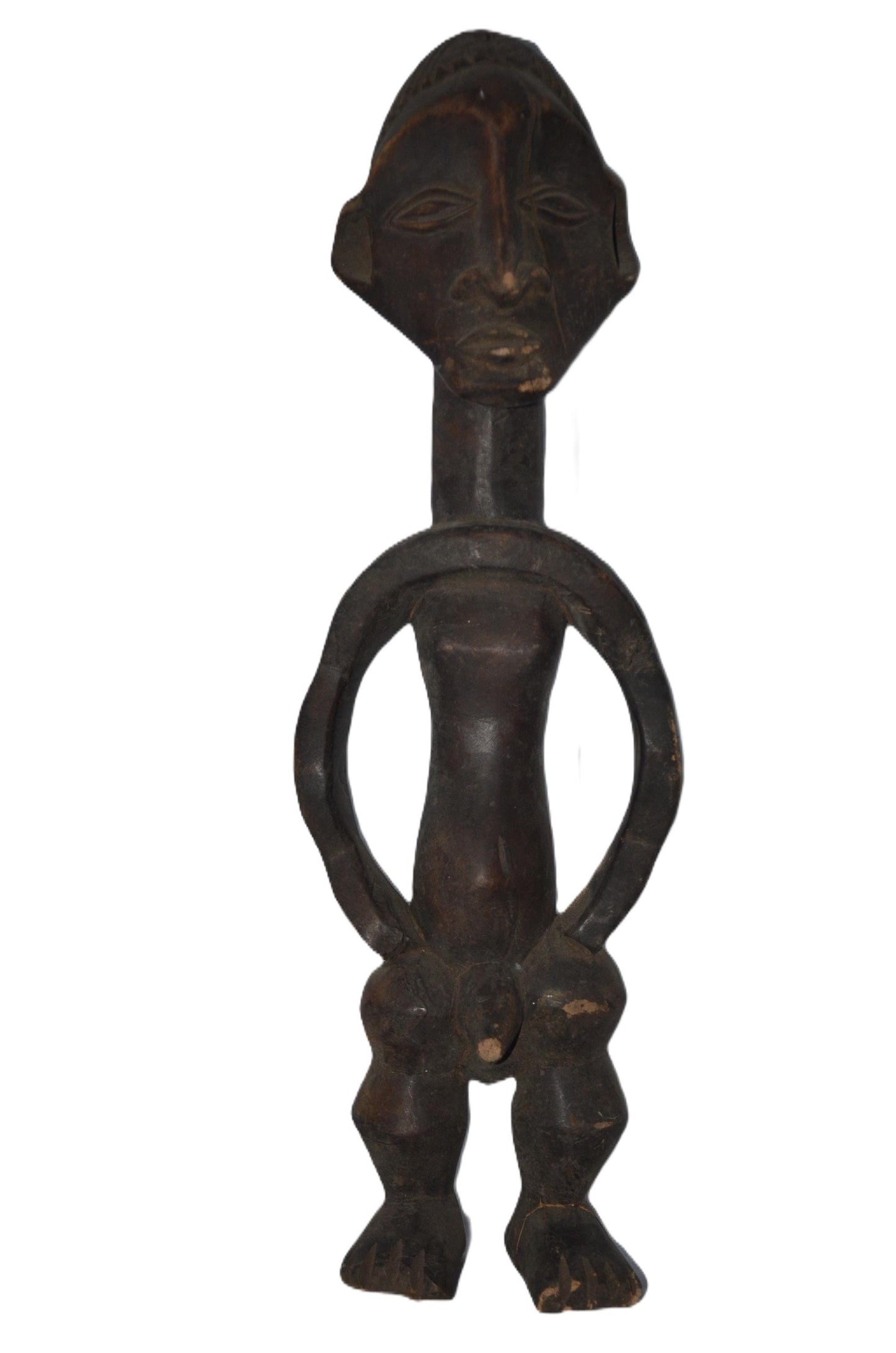 Azande Statue – African Tribal Figure, Handcarved Wooden Art Decor