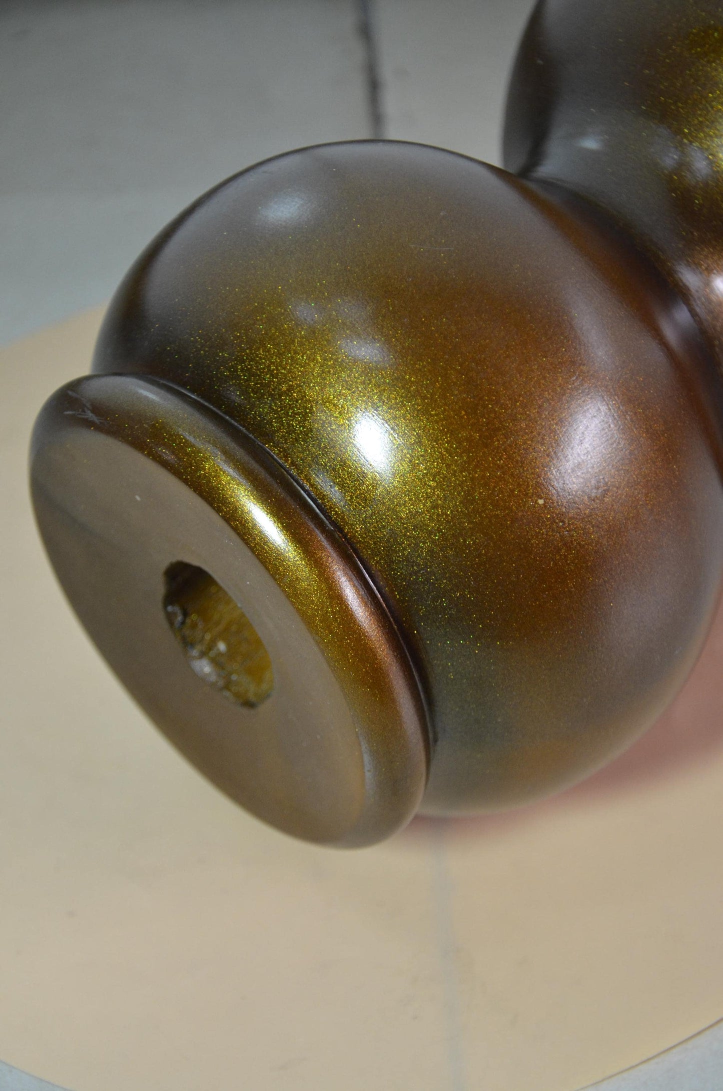 Wooden Gourd Vase – Metallic Bronze Gold Totem Vessel, Modern Nordic Home Decor