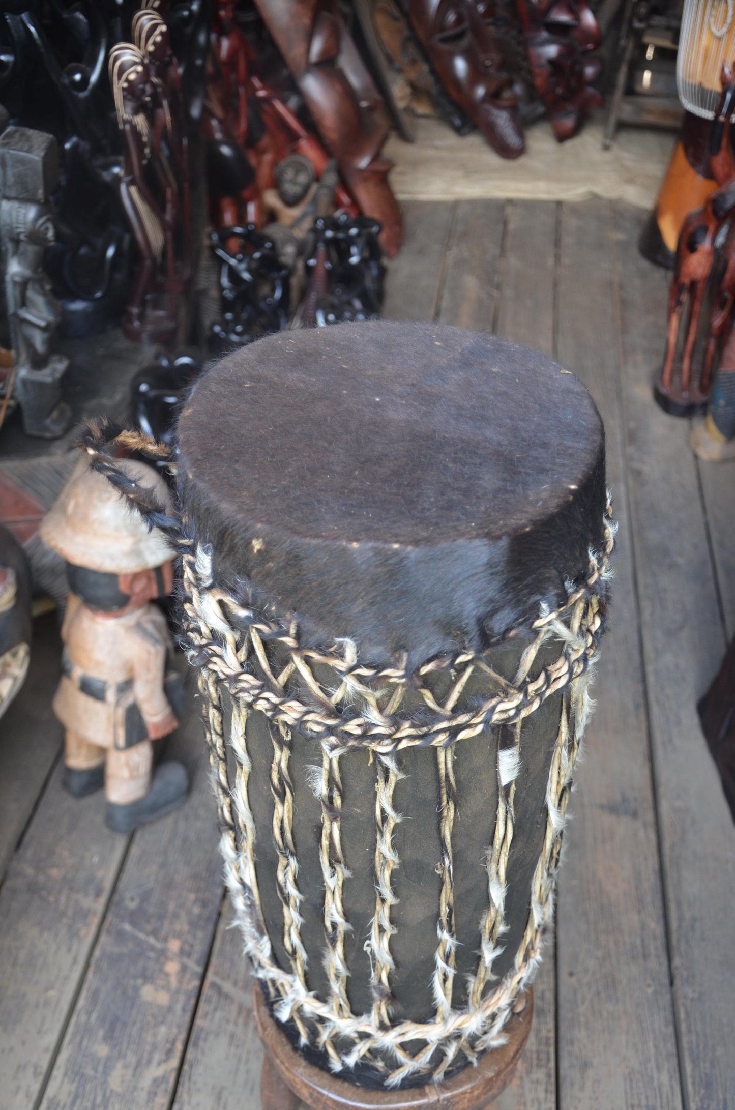 Traditional Rwandan Drum | Hand-Carved Percussion | Authentic African Art