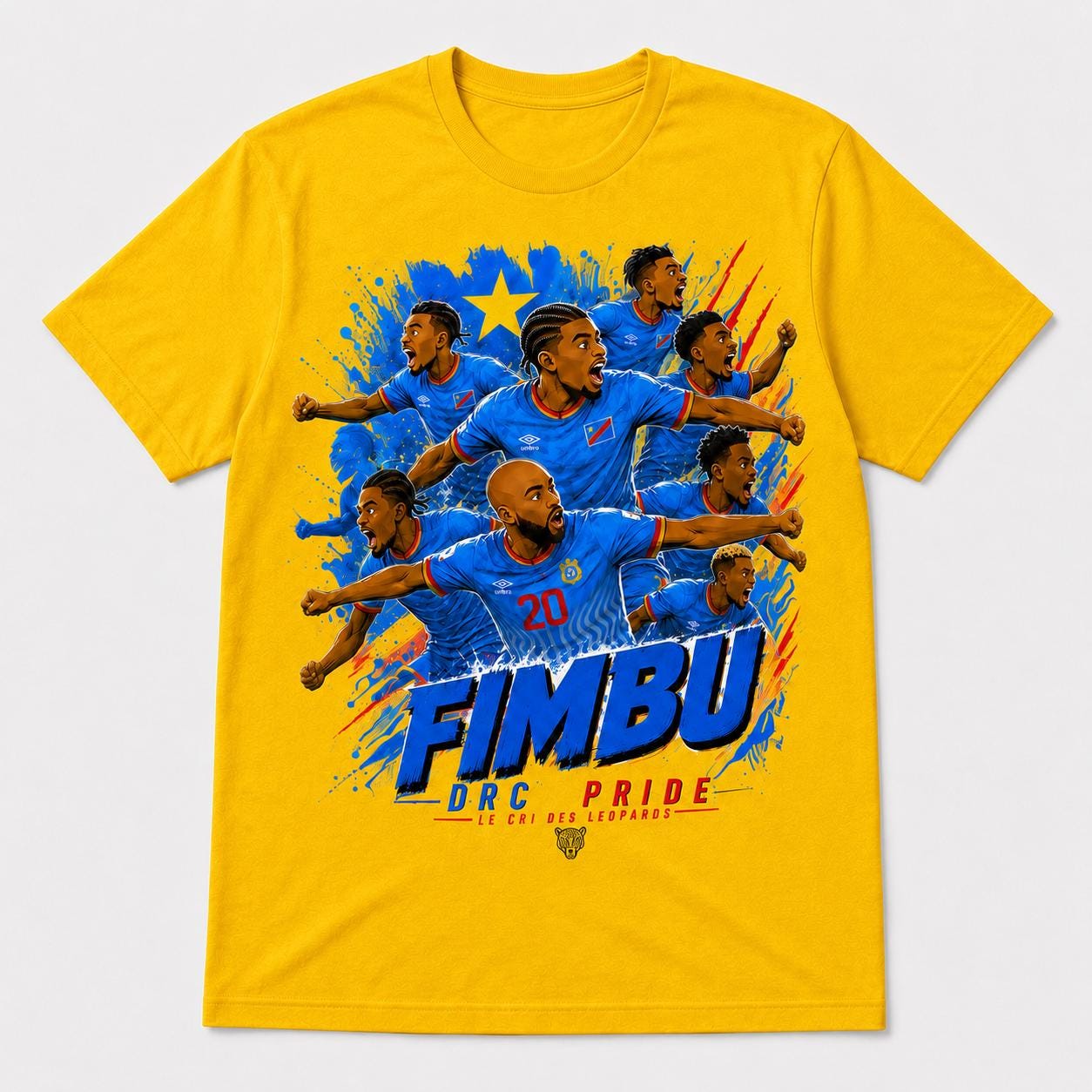 Fimbu DRC Pride T-Shirt, Congo Les Leopards Shirt, DRC Football Fan Tee, Congolese Soccer Shirt, Congo Pride Graphic Tee