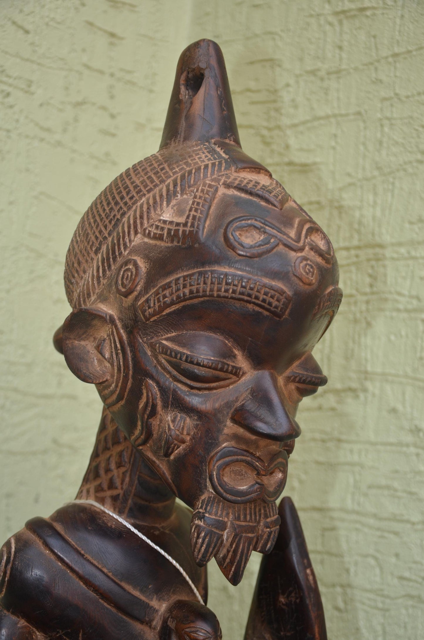 Bena Lulua War Chief â€“ 31" Hand-Carved Wood Ancestor Warrior â€“ Tribal Art.