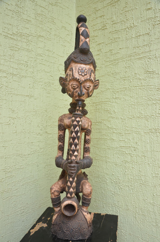 Authentic Idoma Pipe-Smoker Shrine Figure | Nigerian Tribal Art