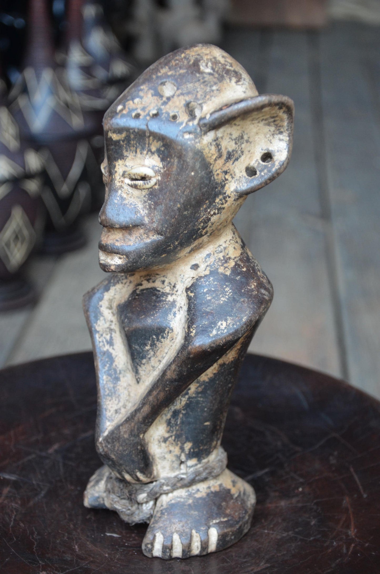 Authentic Lega Leopard Hybrid | Animal Sculpture | Tribal Wood Art
