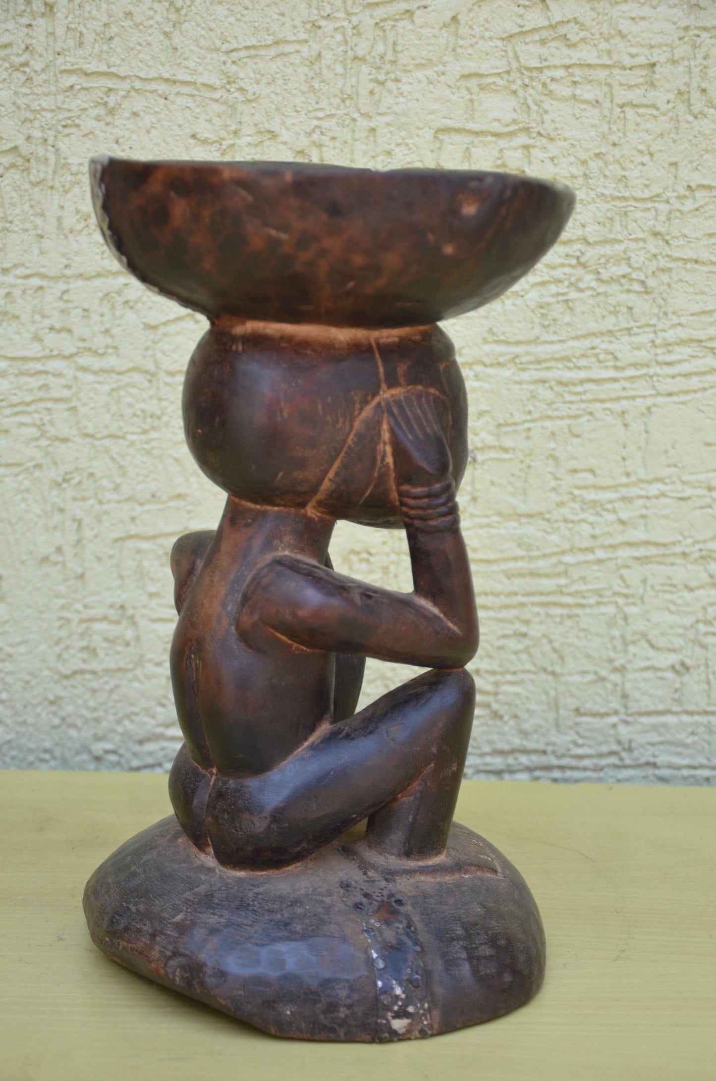 Authentic Luba Wooden Caryatid Stool | Congolese Art