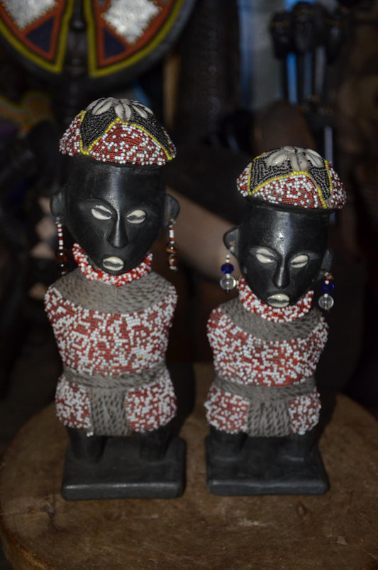 Authentic Namji Dowayo Beaded Fertility Dolls | Cameroonian Art