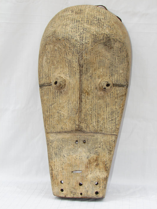 Vintage hand carved wall hanging African traditional wooden mask from D.R.C