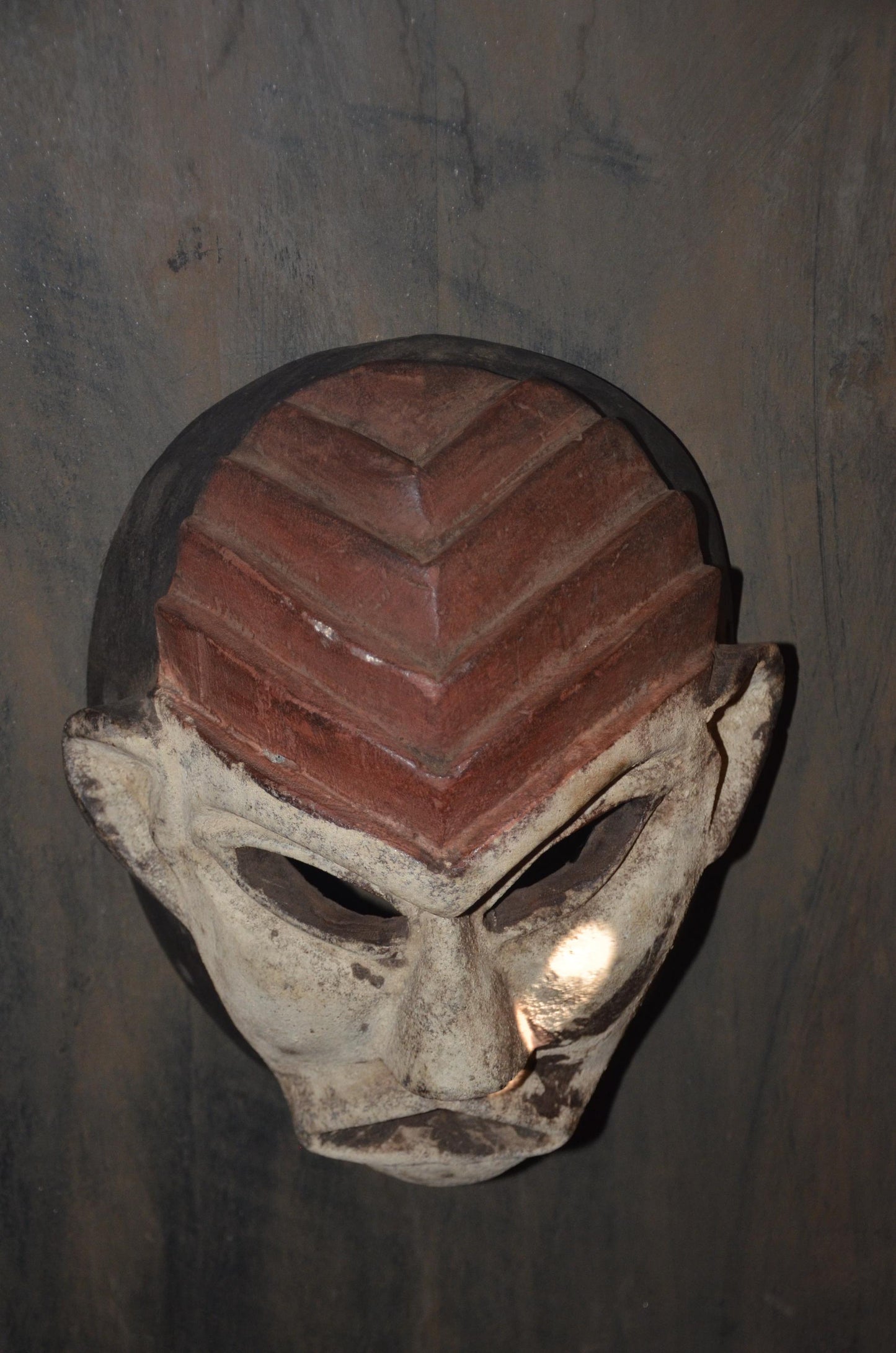 An Authentic Luba or Songye Kikashi Mask - 14" White Female Spirit Mask, Congo Kifwebe Wall Decor.