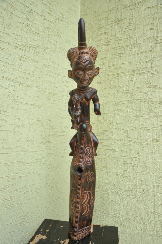 Authentic Senufo-Style Maternity Figure | West African Ancestral Art