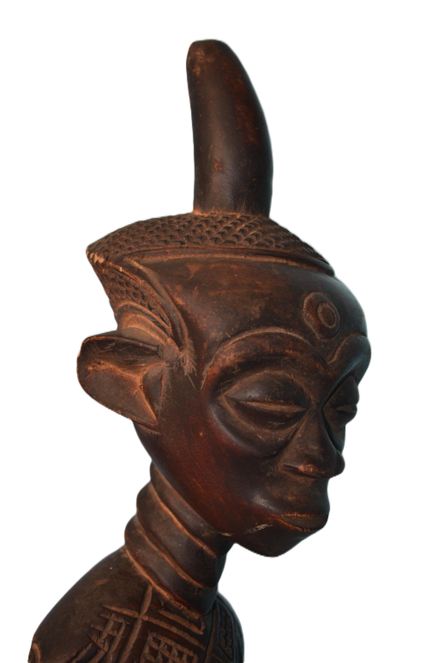 Vintage Ndengese Congo Wood Statue, Hand Carved African Tribal Ancestor Figure, DRC Folk Art