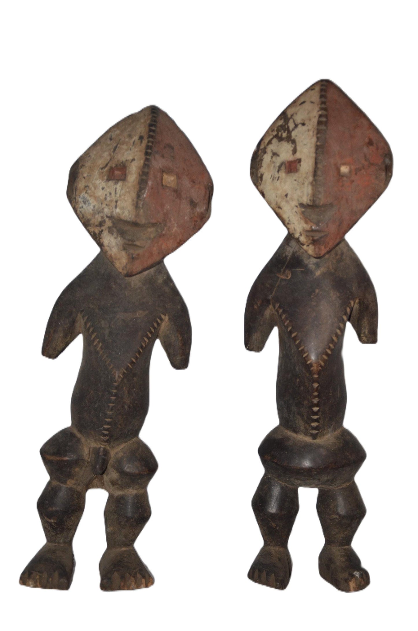 A Pair of Azande Statues – African Tribal Figures, Handcarved Wooden Art