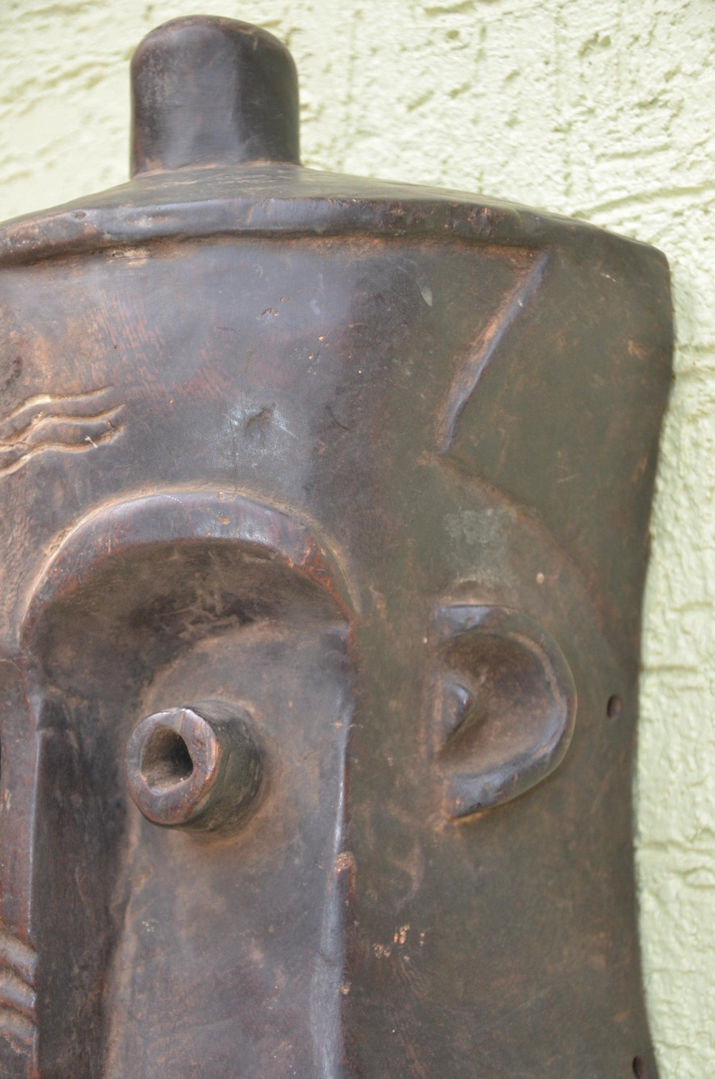 Bembe Helmet Mask | Authentic Congolese Tribal Wooden Carving | DRC Heritage Wall Art | Handcrafted Tribal Collector Sculpture