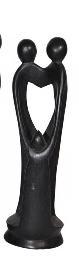 Rwandese Abstract Family – Hand-Carved Wooden Sculpture