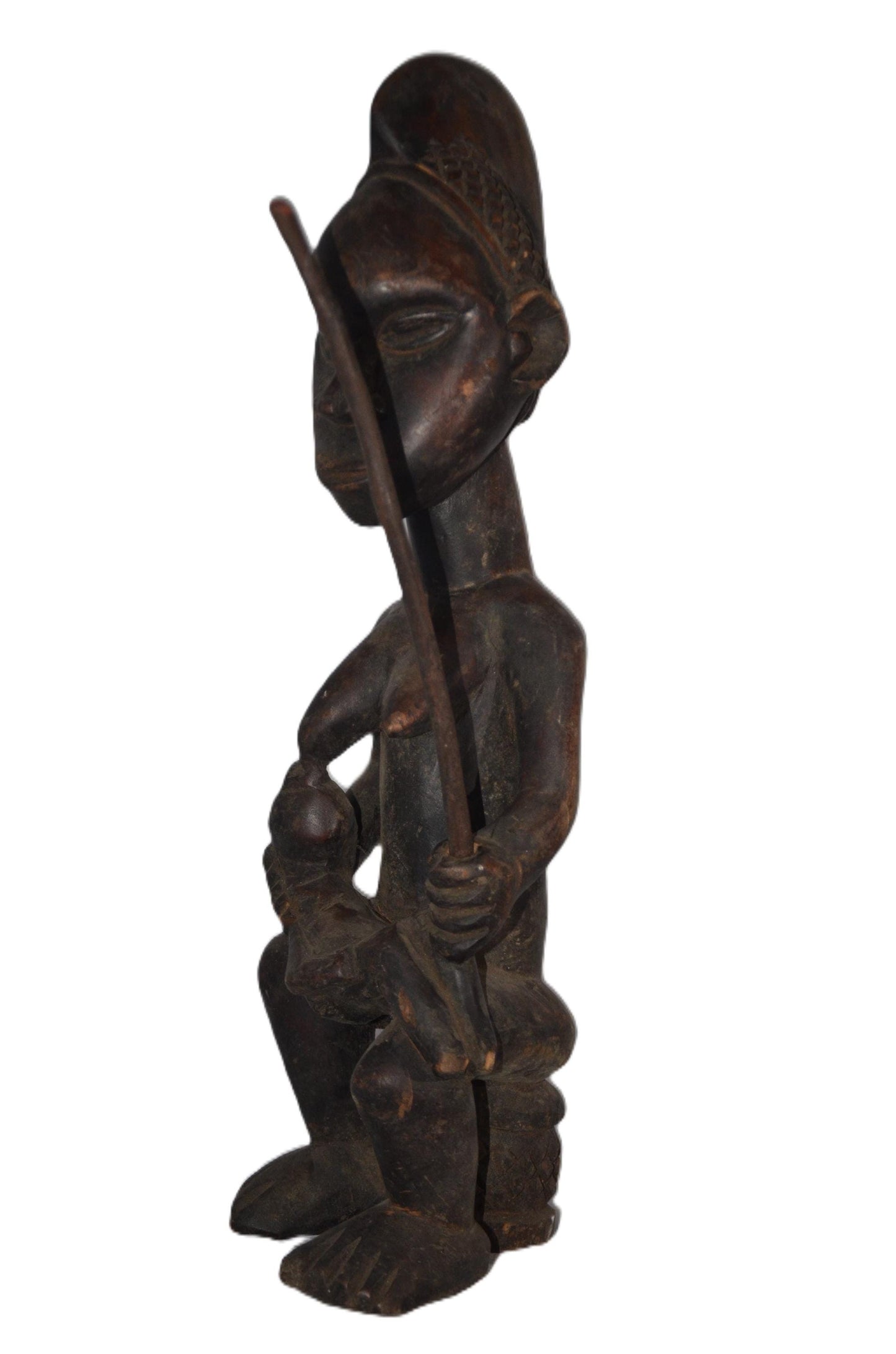 Baule Maternity Mask – African Fertility Statue, Handmade Tribal Art, Cultural Decor