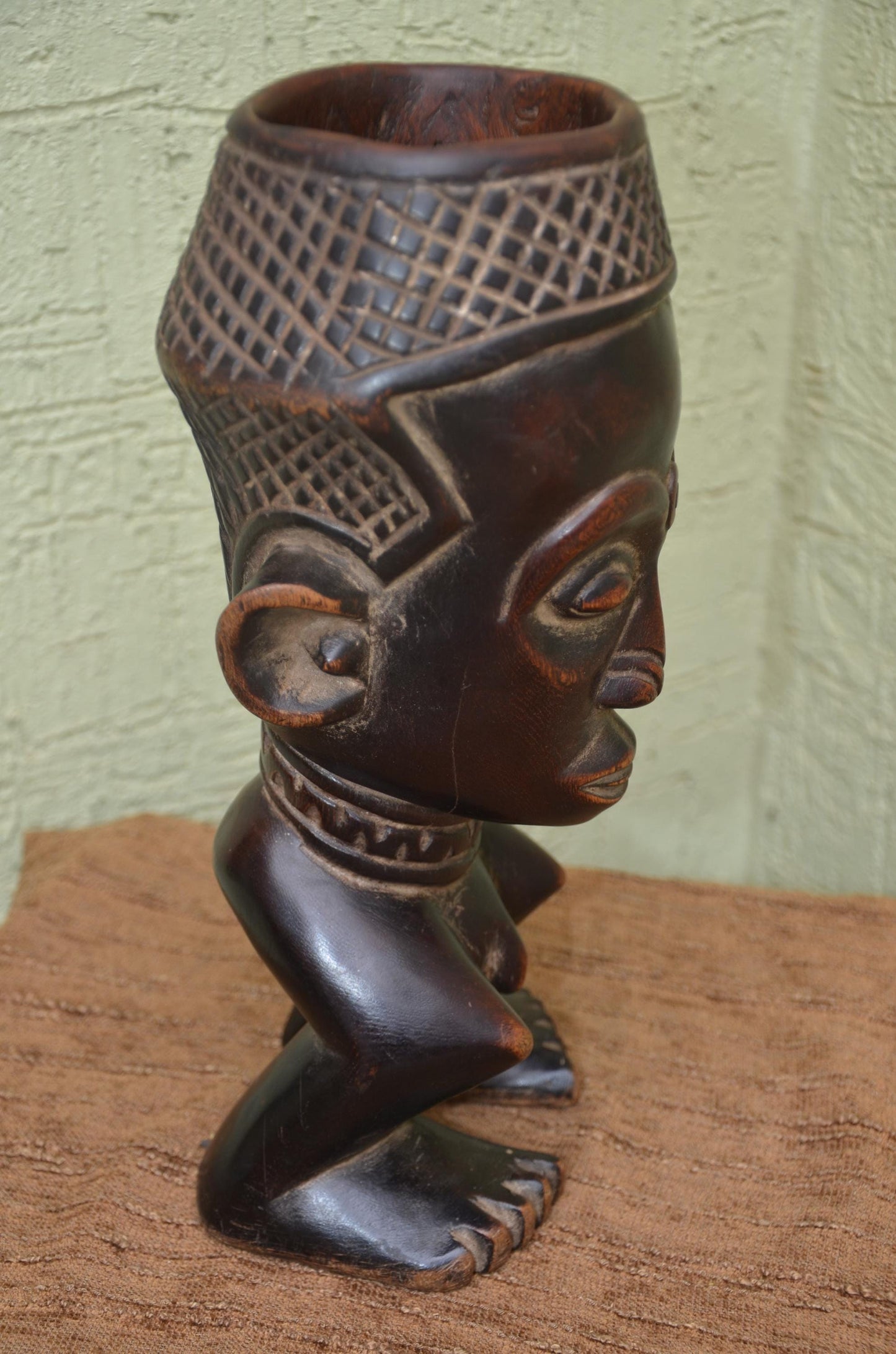 Authentic Kuba Prestige Palm Wine Cup | Congolese Royal Art