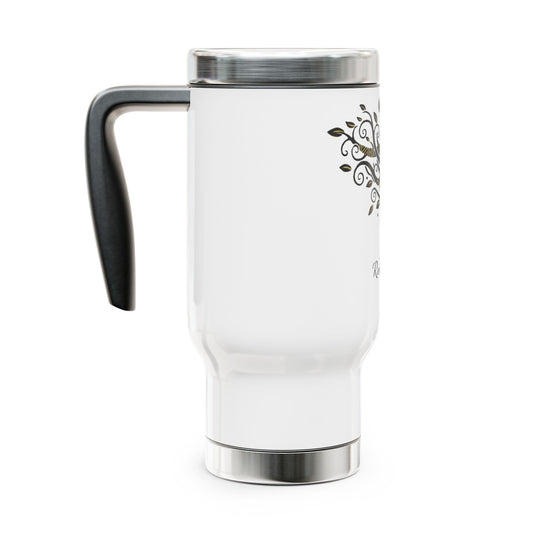Afro Silhouette Travel Mug — 14oz Stainless Steel Coffee Tumbler