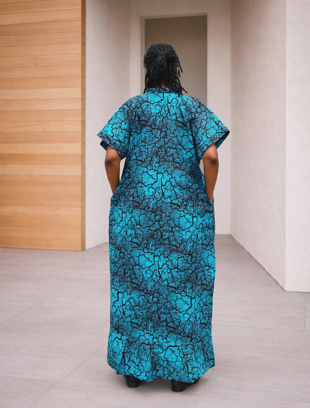Adire Silk Bubu Dress | Free Size Tie Dye Caftan, Maxi Dress