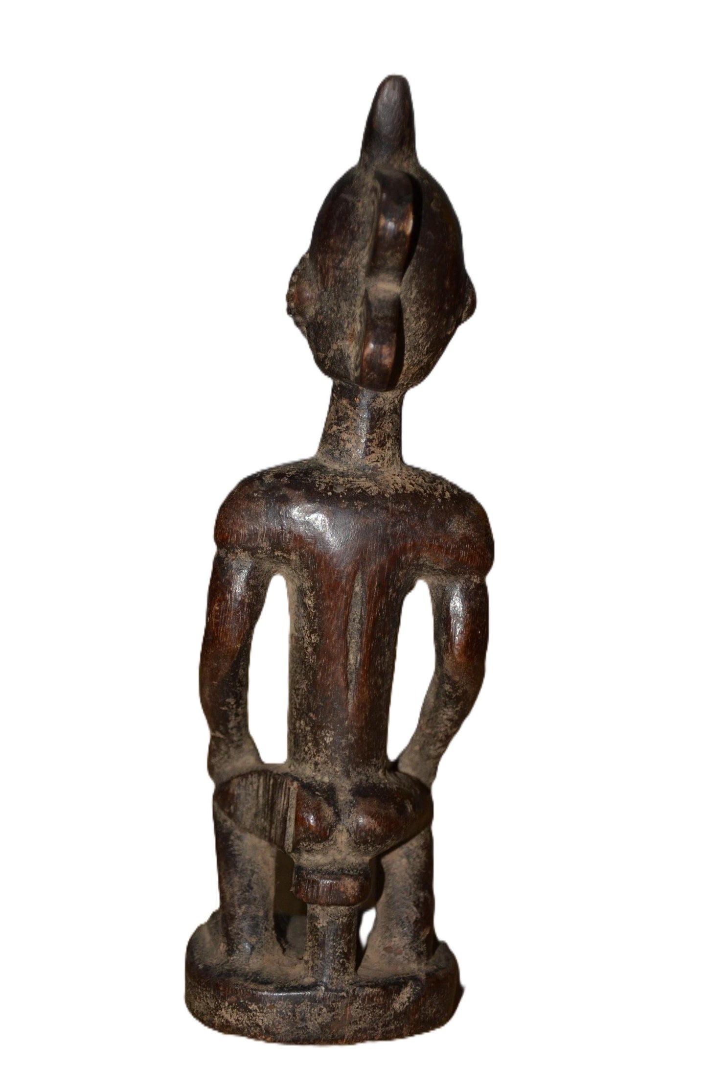 Authentic Igbo Statue | Brown & White Ancestor Figure | Nigerian Tribal Art