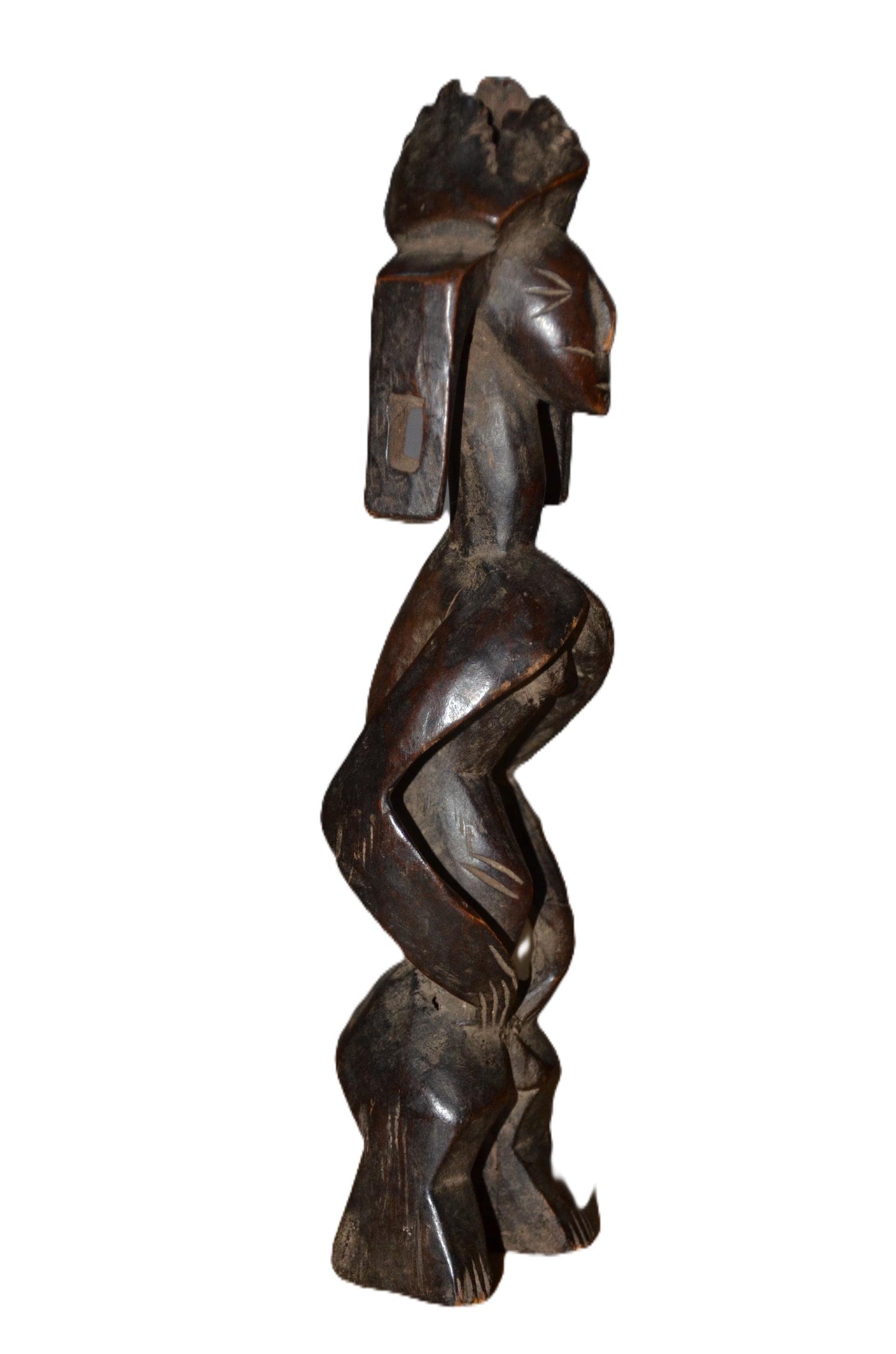 Authentic Mumuye Statue | Nigerian Tribal Figure | Abstract Wood Sculpture