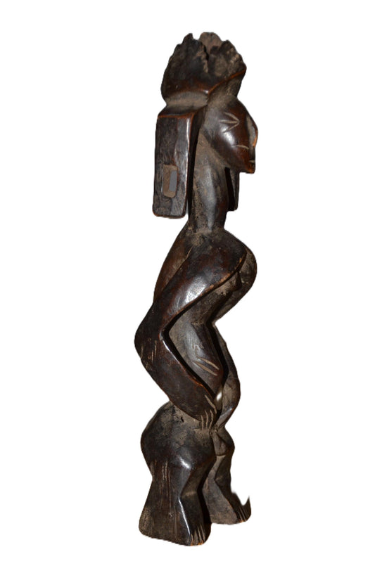 Authentic Mumuye Statue | Nigerian Tribal Figure | Abstract Wood Sculpture