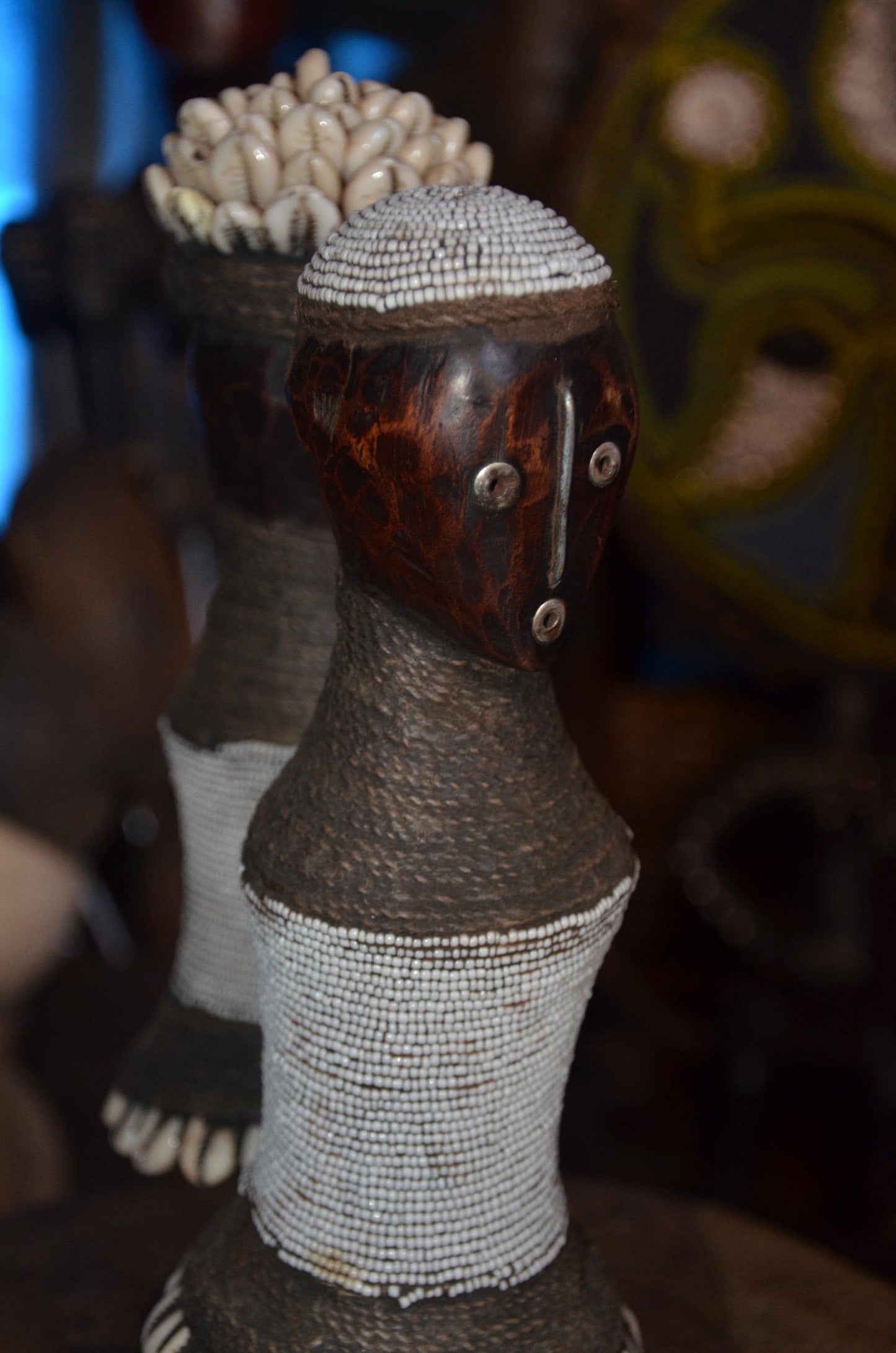 Namji Fertility Doll | Authentic Beaded Tribal Art | Cameroonian Decorative Statue