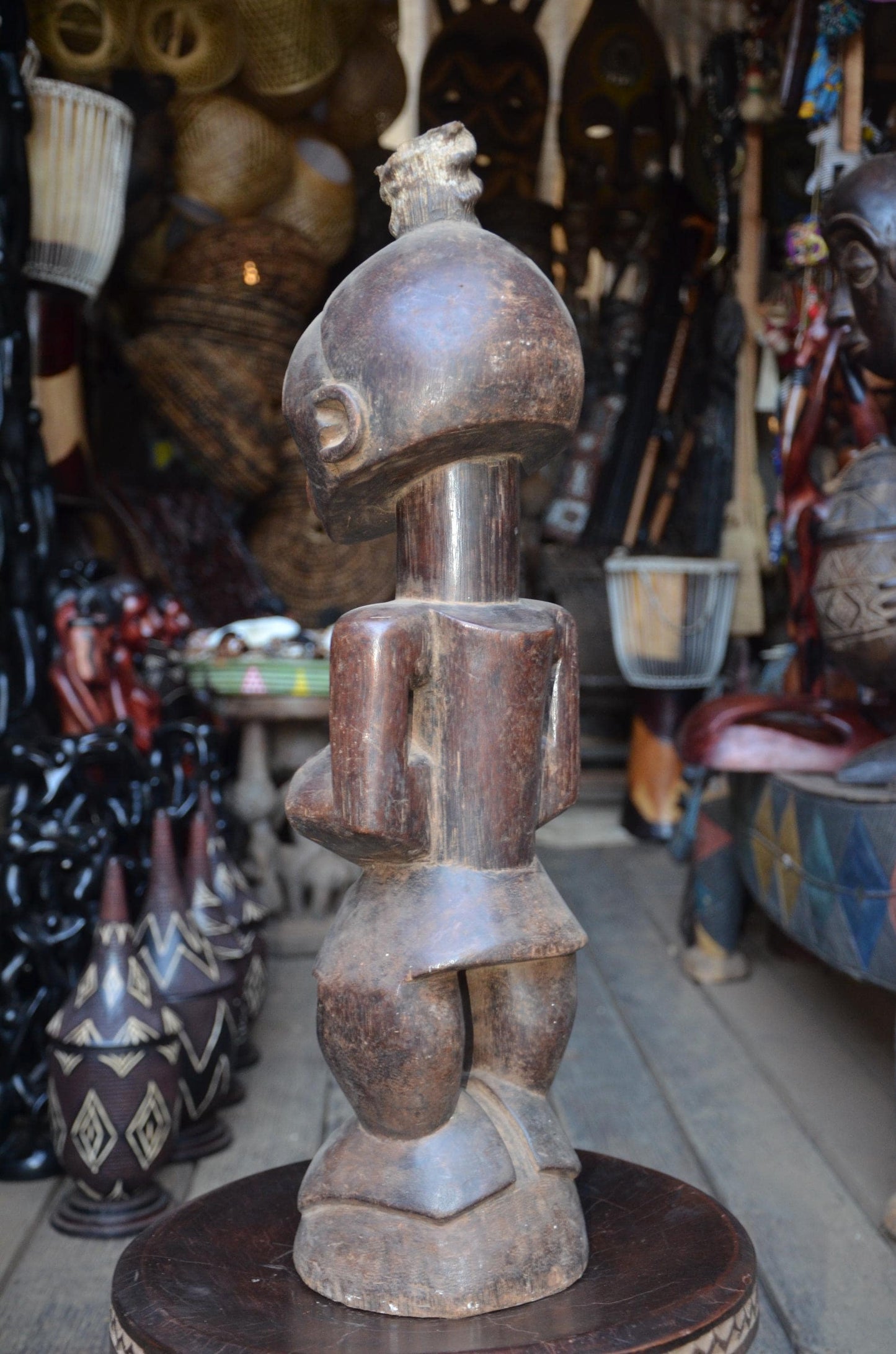 Authentic Luba Statue | Grand Prestige Ancestor | Congolese Tribal Art