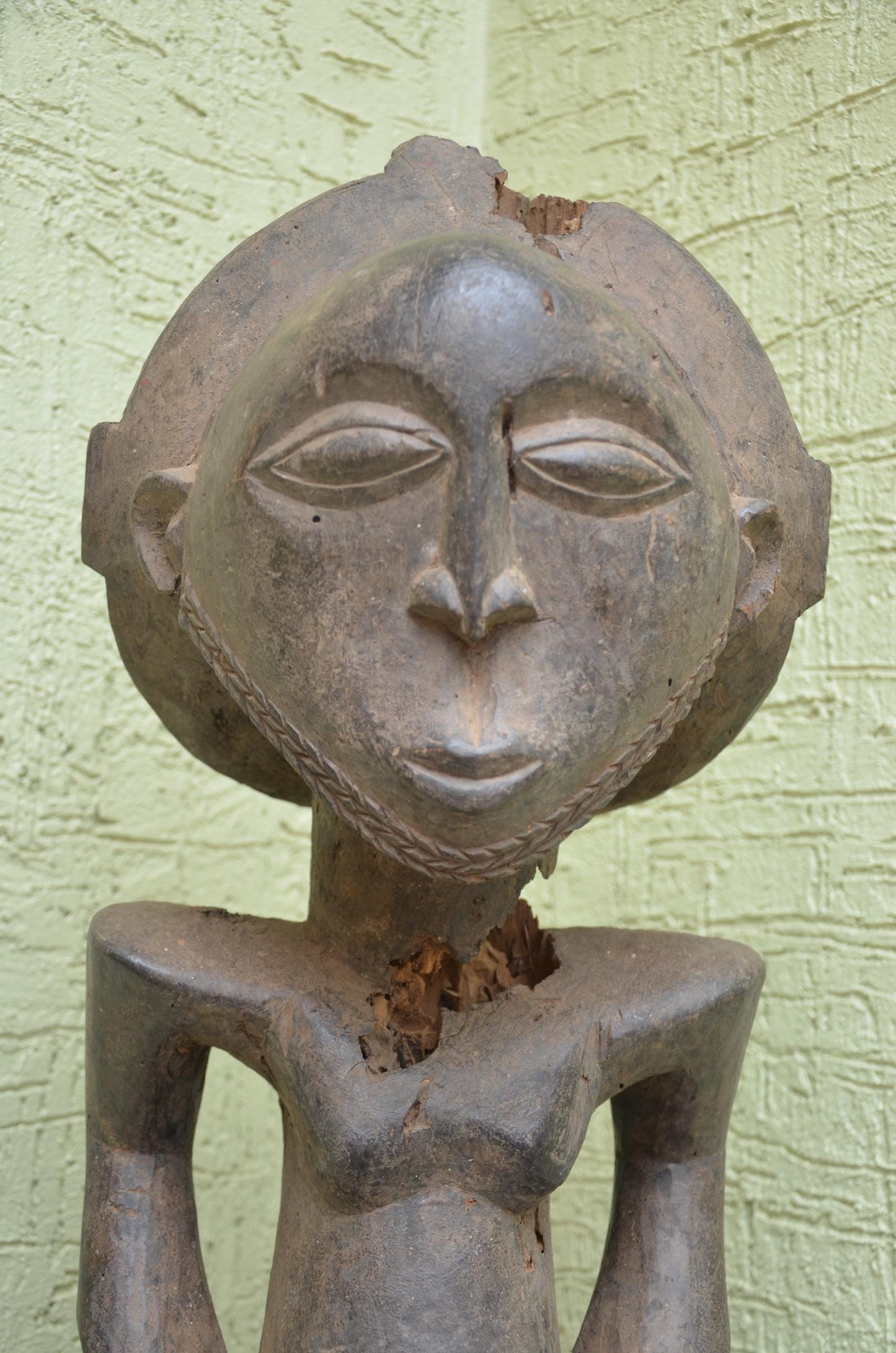 Luba-Hemba Statue â€“ 31" Hand-Carved Wood Ancestor Male Figure â€“ Congo Art.