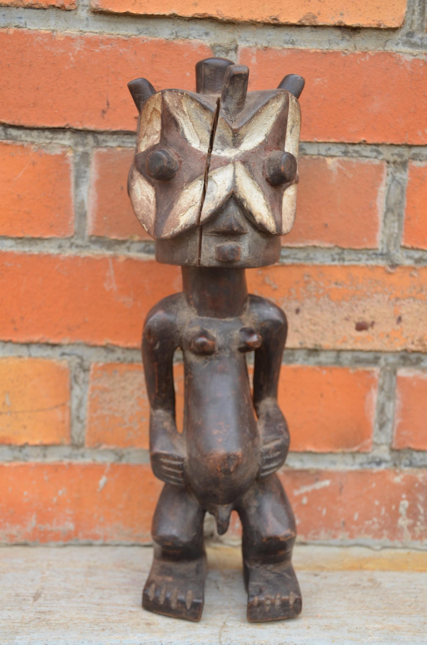 Authentic Buyu/Bembe Ancestral Figure | Janiform Guardian