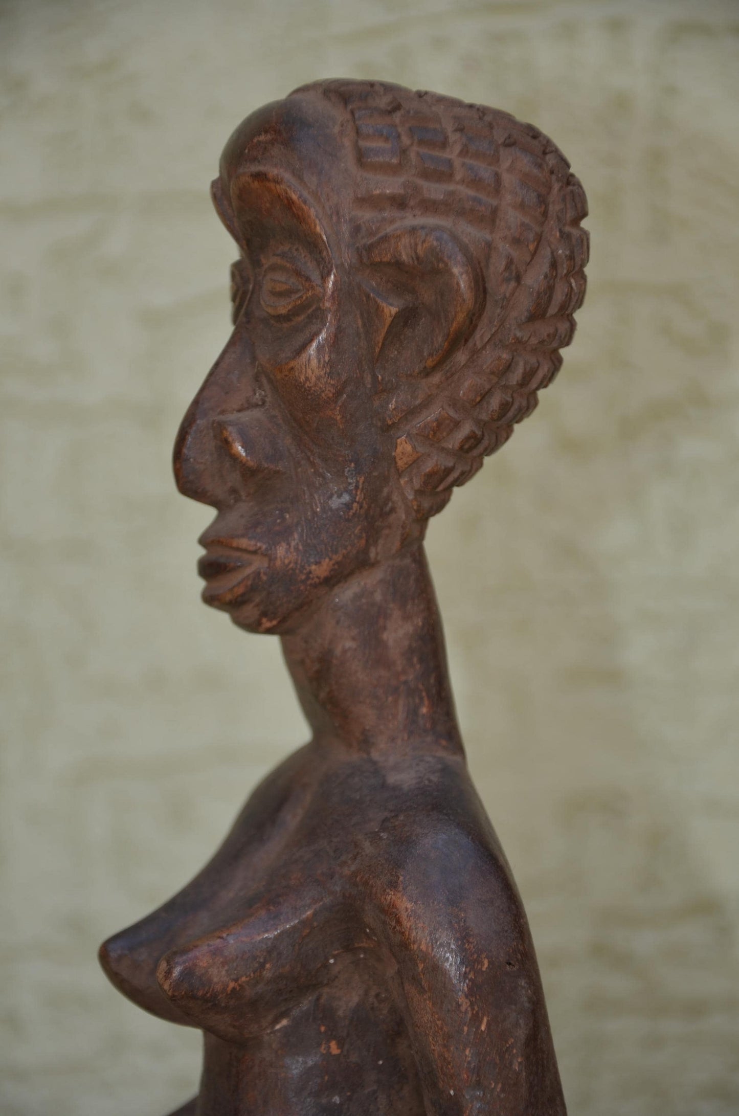 Authentic Luba Mboko Bowl Bearer Figure | Congolese Art