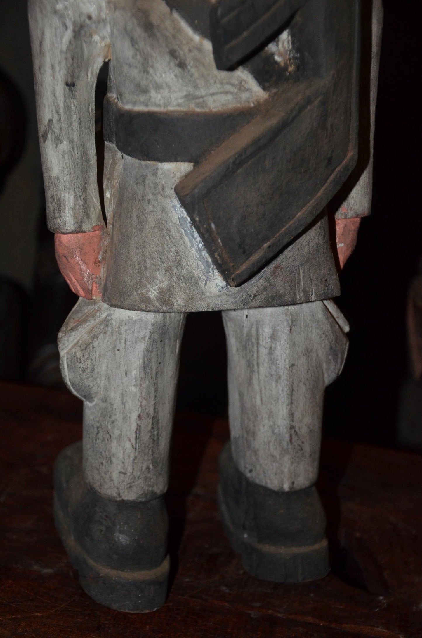 Colonial Soldier Statue | Hand-Carved Wooden Figure | Ethnographic Wood Art
