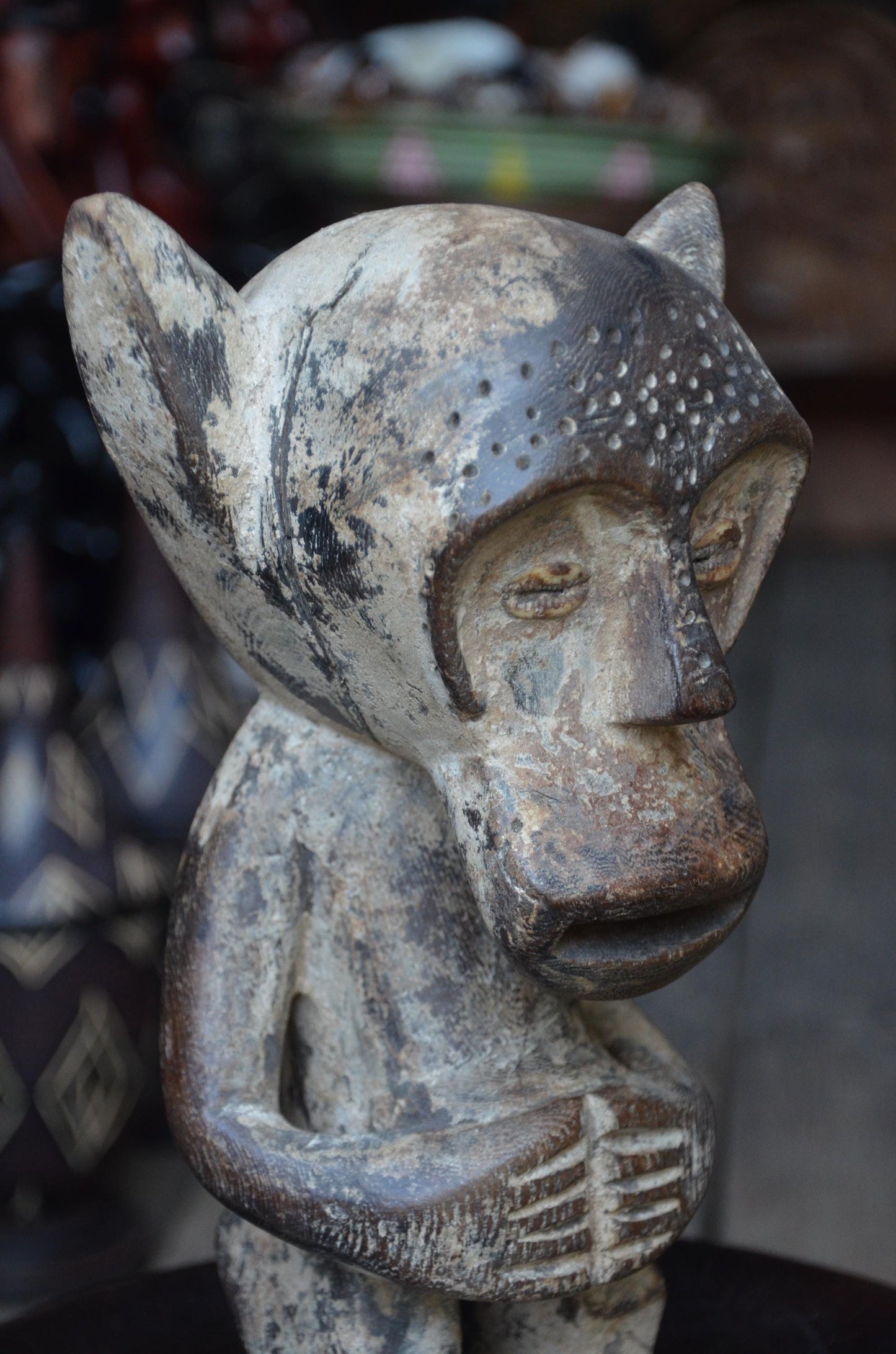 Authentic Hemba Style Statue | Chimpanzee Power Figure | Tribal Wood Art