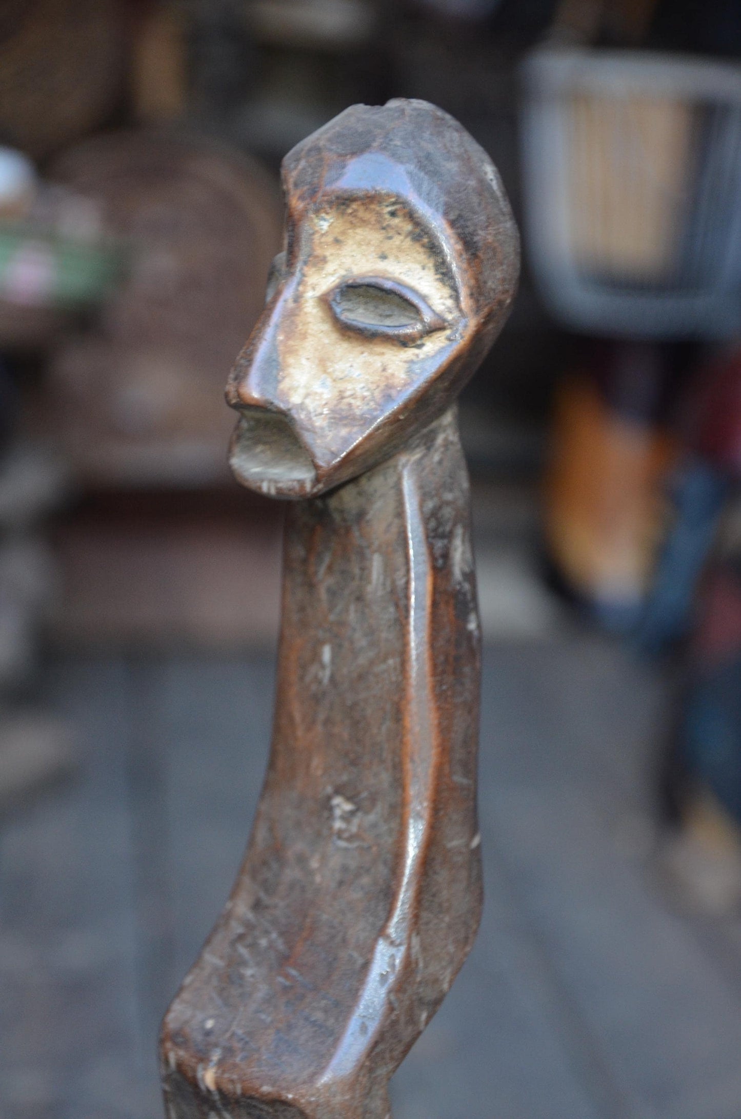 Authentic Lega Abstract Figure | Minimalist African Wood Sculpture