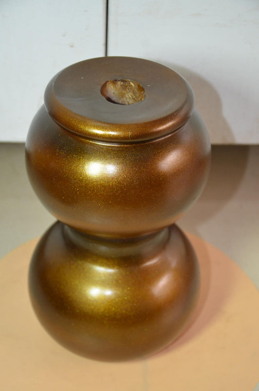 Wooden Gourd Vase – Metallic Bronze Gold Totem Vessel, Modern Nordic Home Decor