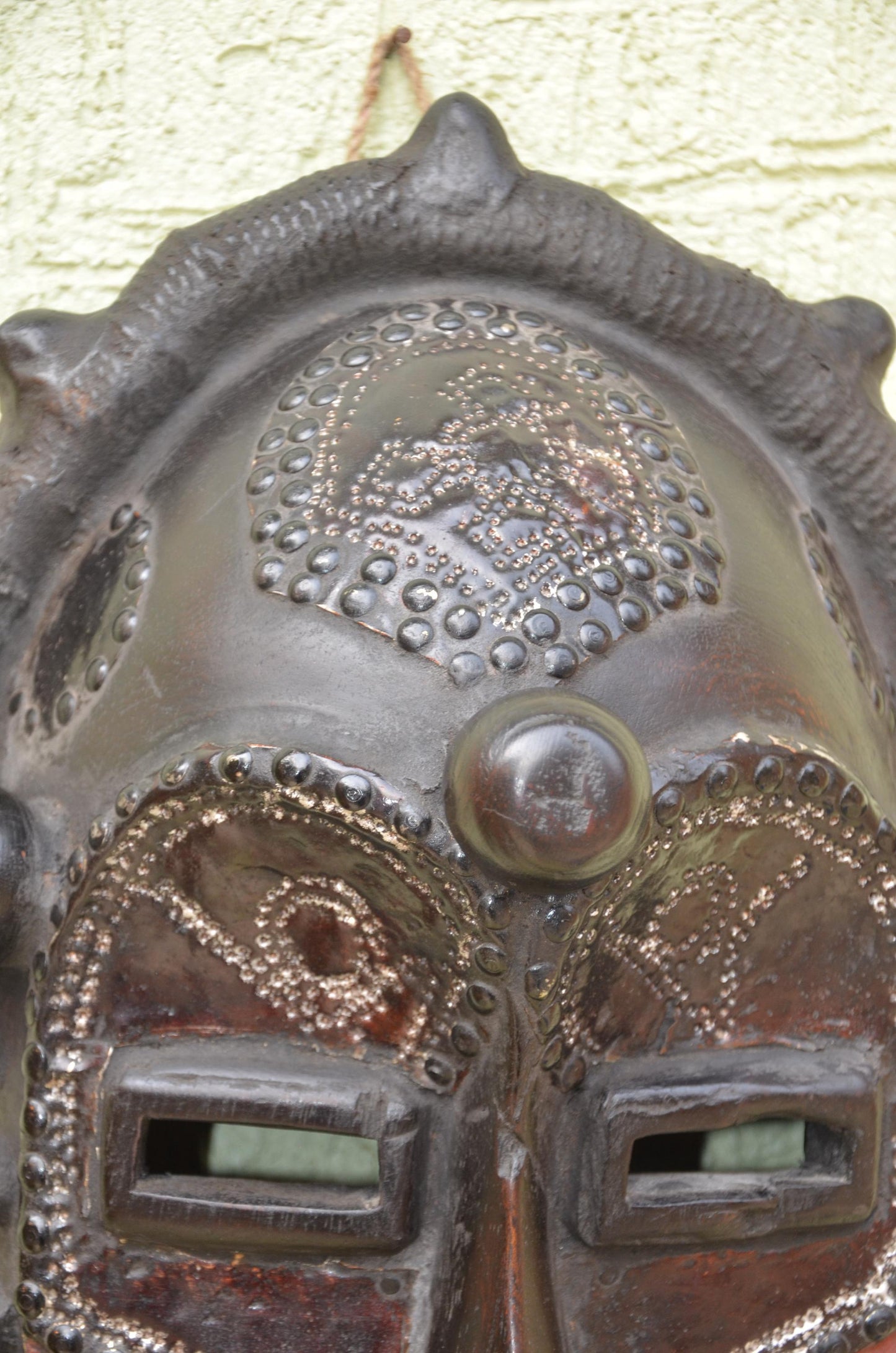 Marka Tribal Mask | Authentic Mali Wooden Wall Sculpture | West African Metal-Covered Art | Handcrafted Ethnic Decor
