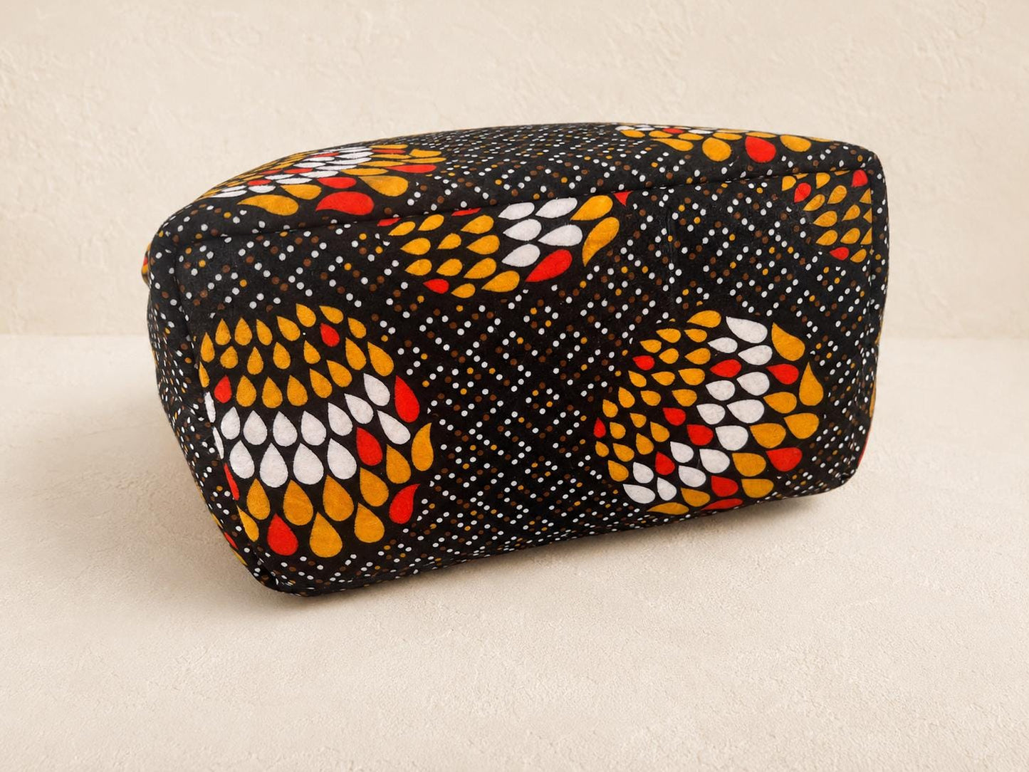 African Print Shoulder Bag, Handmade Large Fabric Tote with Zipper Pocket