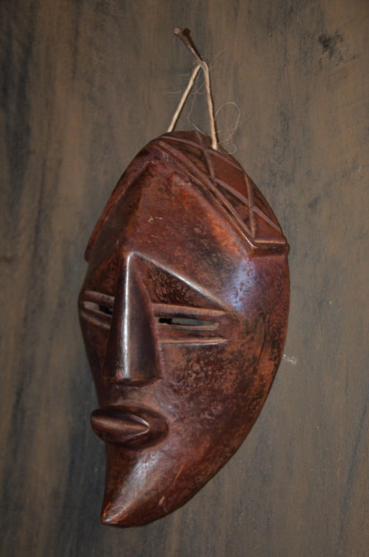 Authentic Lwalwa Mask | Congolese Cubist Style | Tribal Wood Art