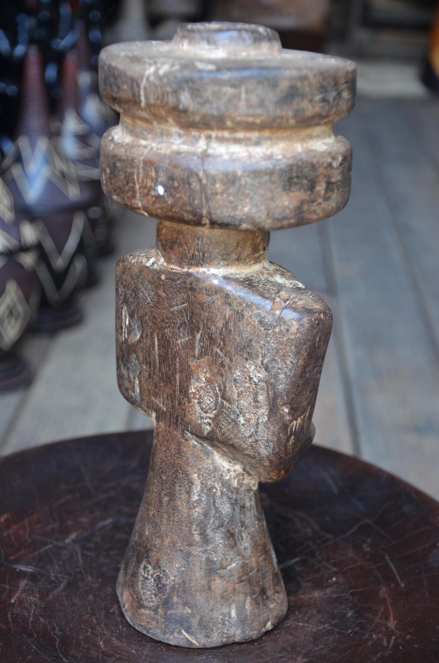 Authentic Lega Figure | Double-Disc Head | Congolese Tribal Sculpture