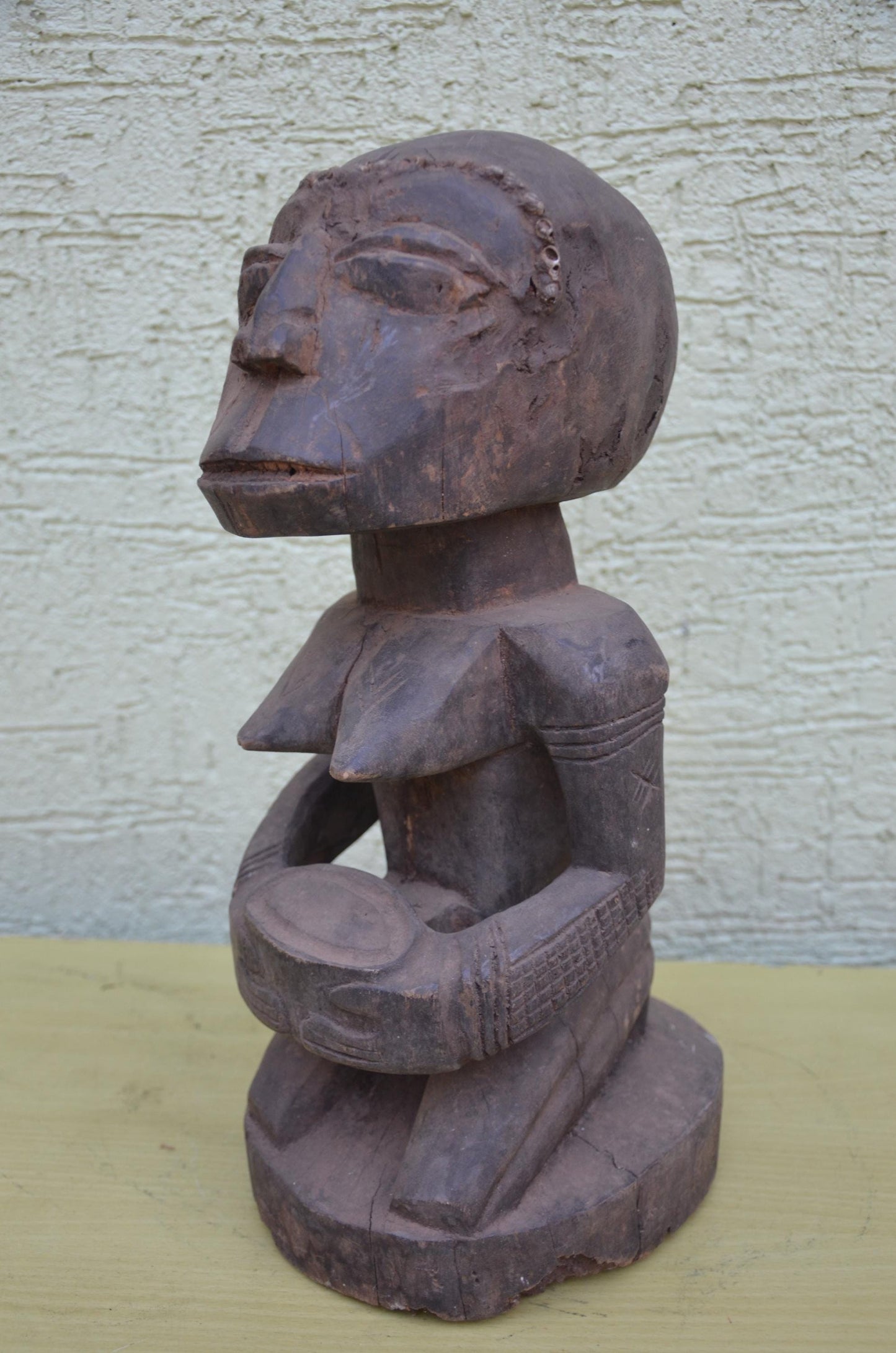 Luba Female Bowl Bearer Figure | DRC Ethnographic Art