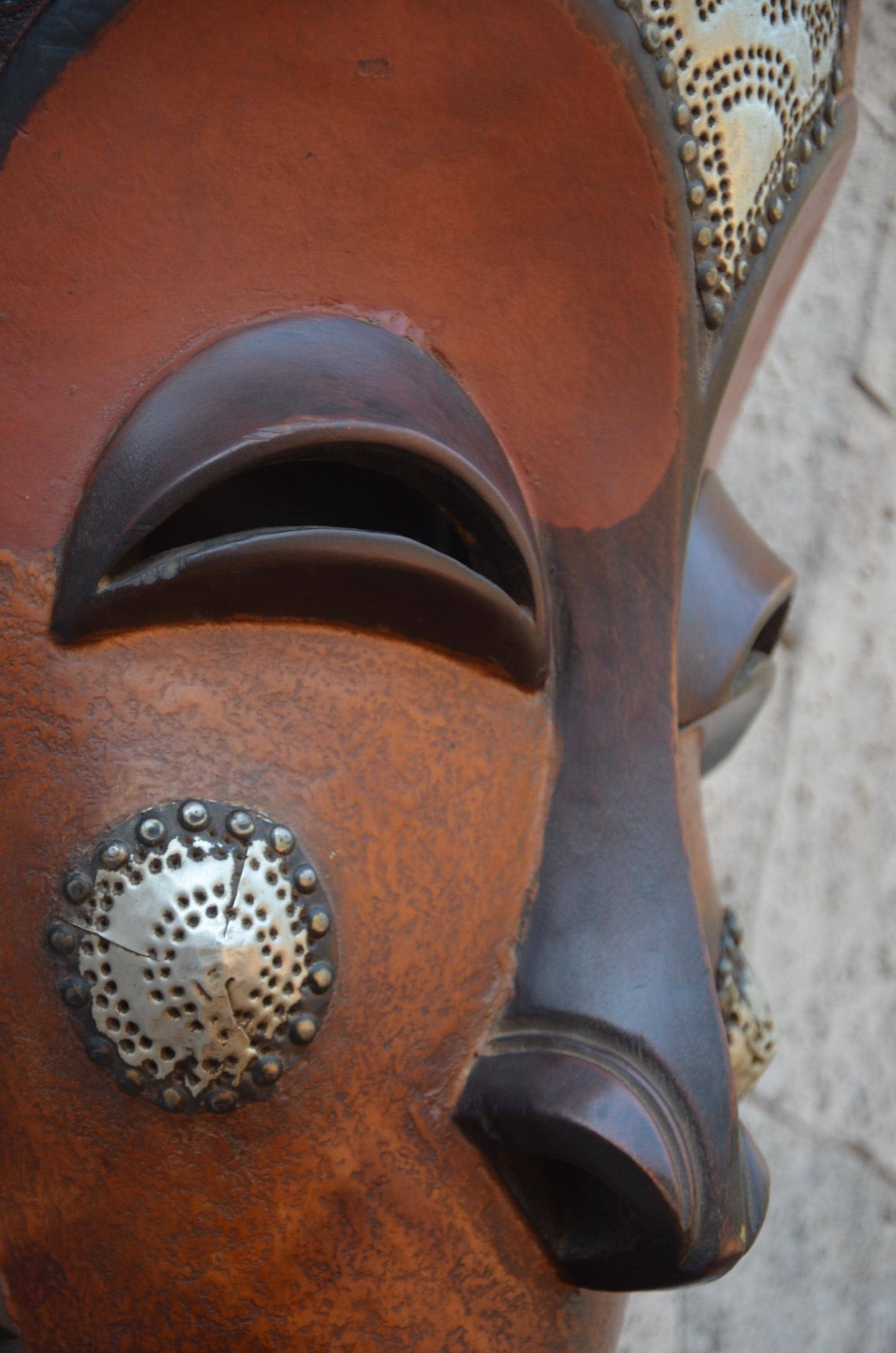 Authentic Ghanaian "Nsoromma" Mask | Star Motif Tribal Art
