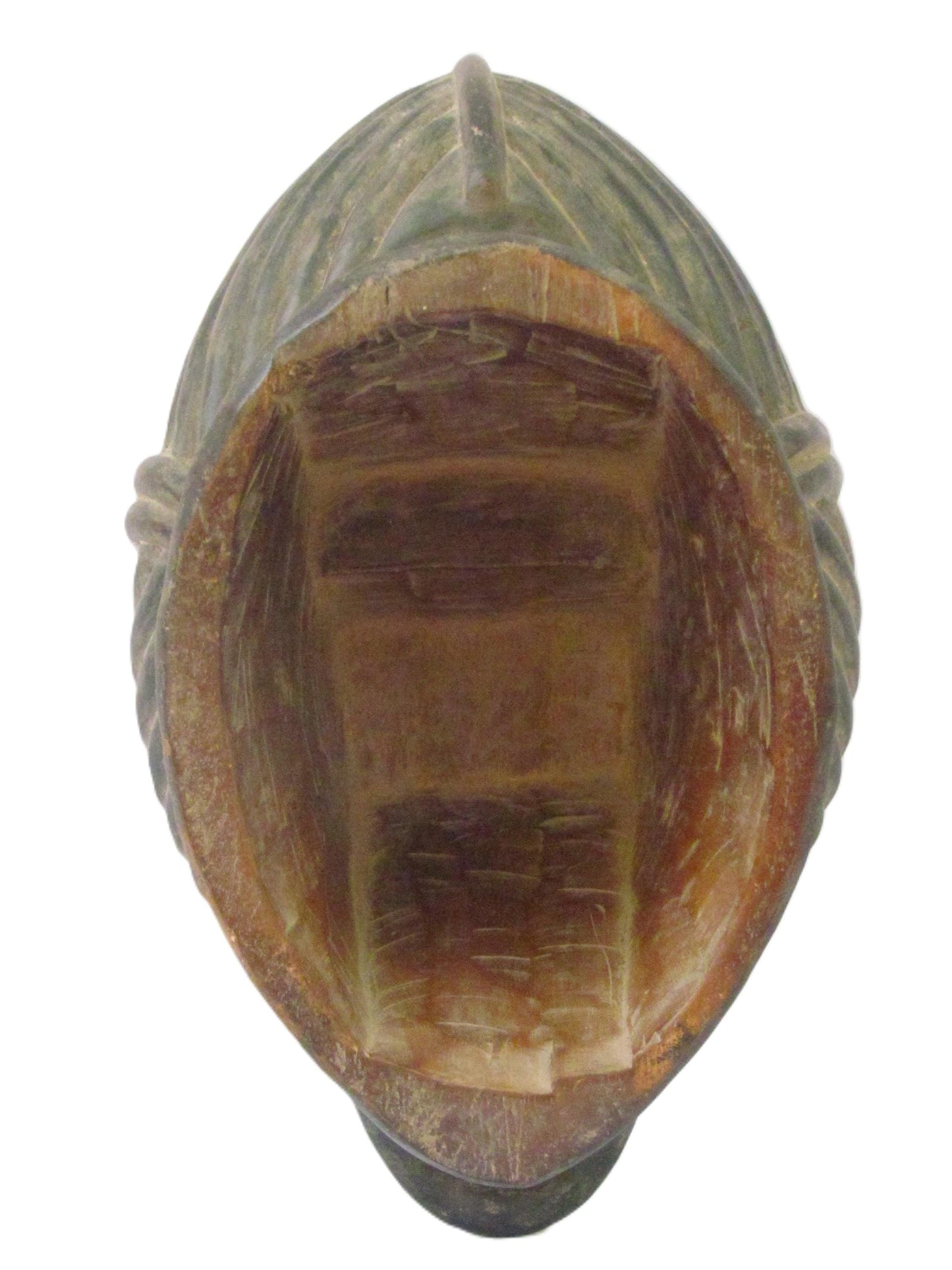 Masque facial blanc africain Bapunu du Gabon, art tribal, masque sculpté à la main.