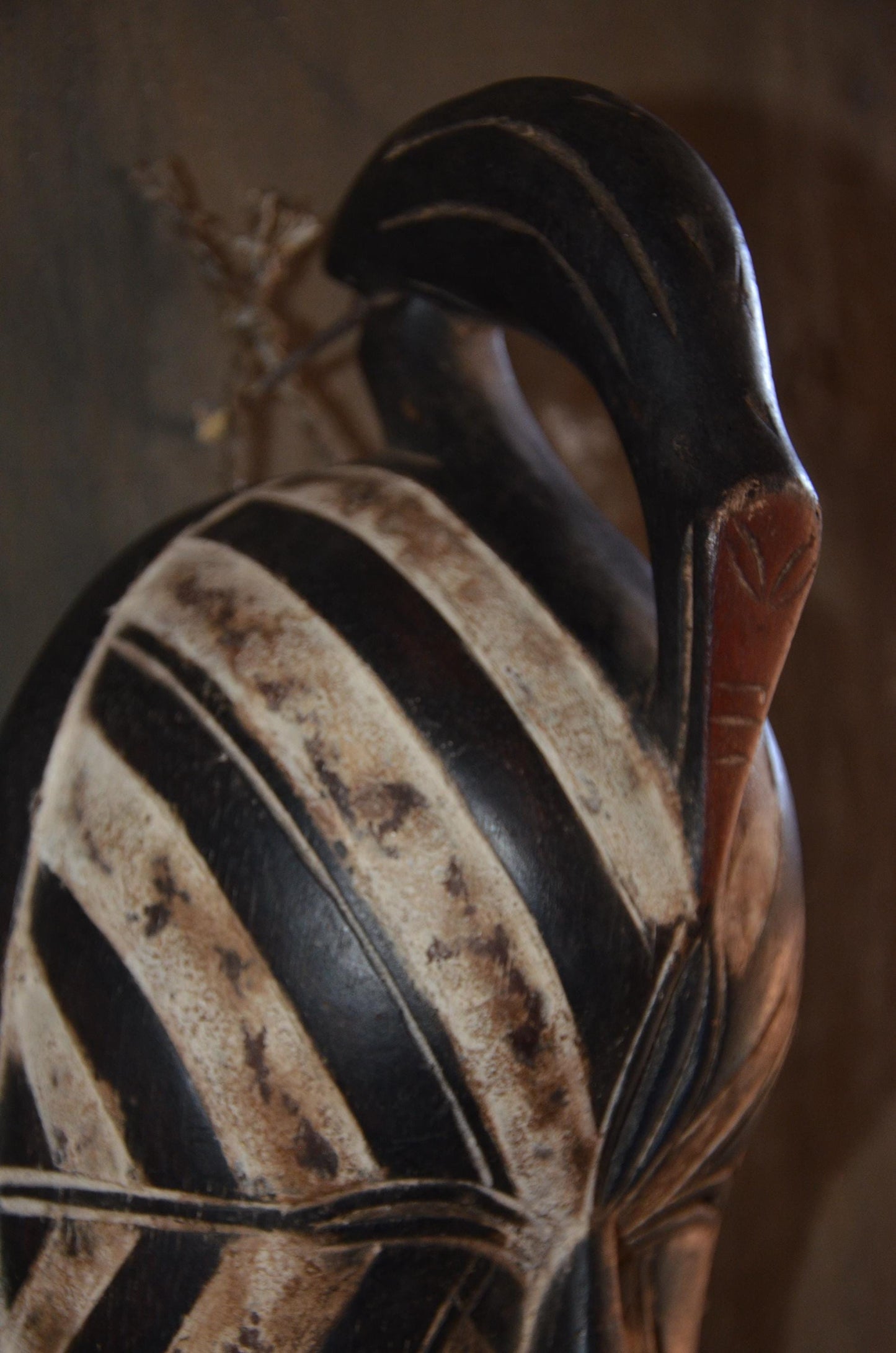 Songye Kifwebe Bird Mask – 13" Hand-Carved Wood Congo Art – Wall Decor