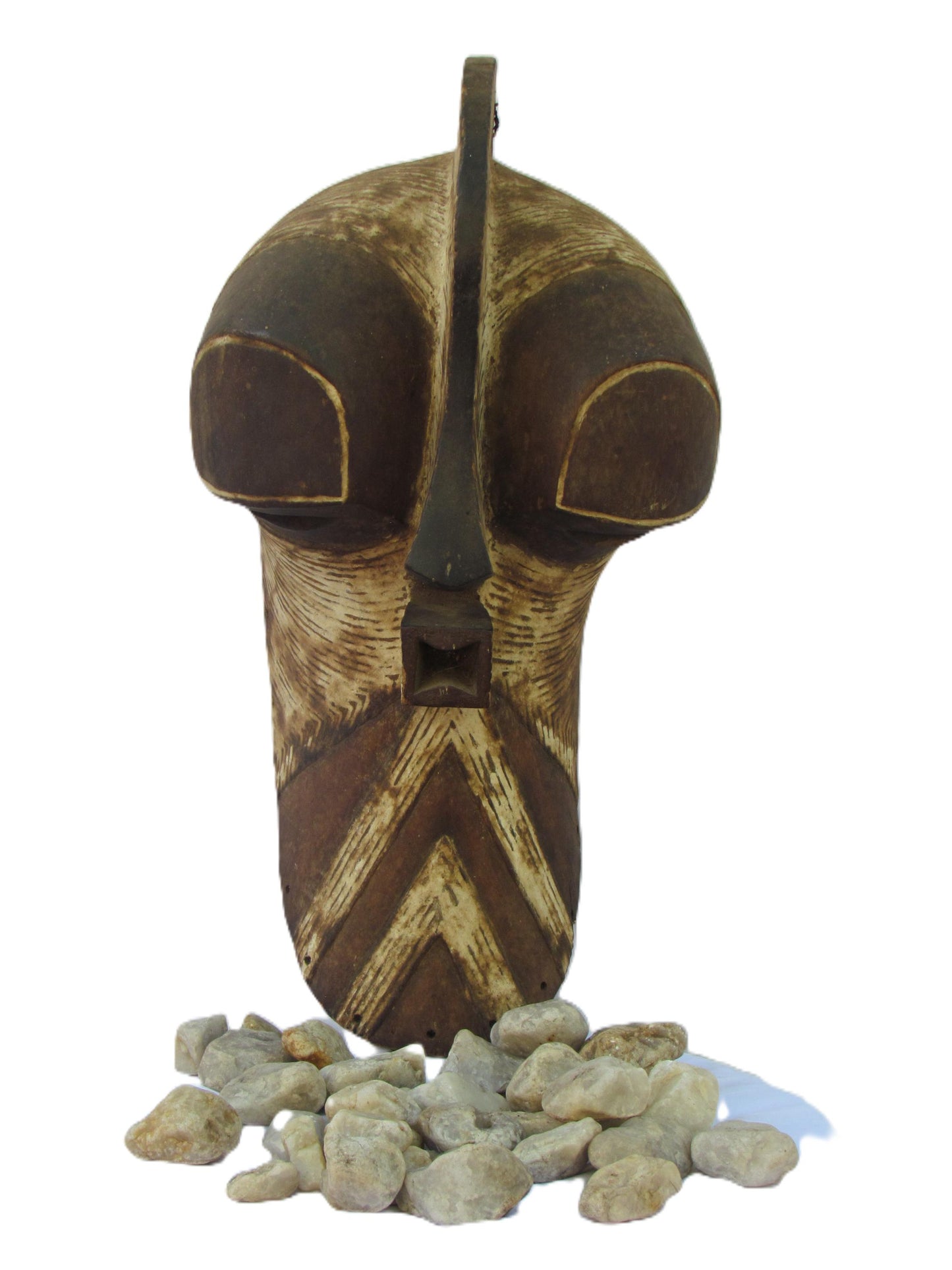 Authentic Songye Kifwebe Tribal Mask, Hand-Carved Congo African Face Mask, Bantu Art Wall Decor, Large Wooden Mask