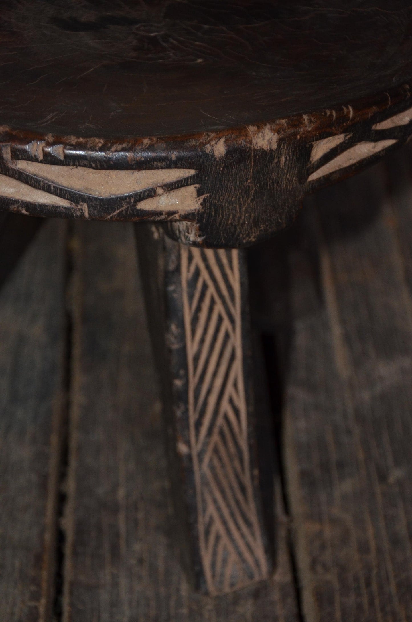 Authentic Senufo Kamba Stool | Three-Legged Wooden Stool | Tribal Home Decor