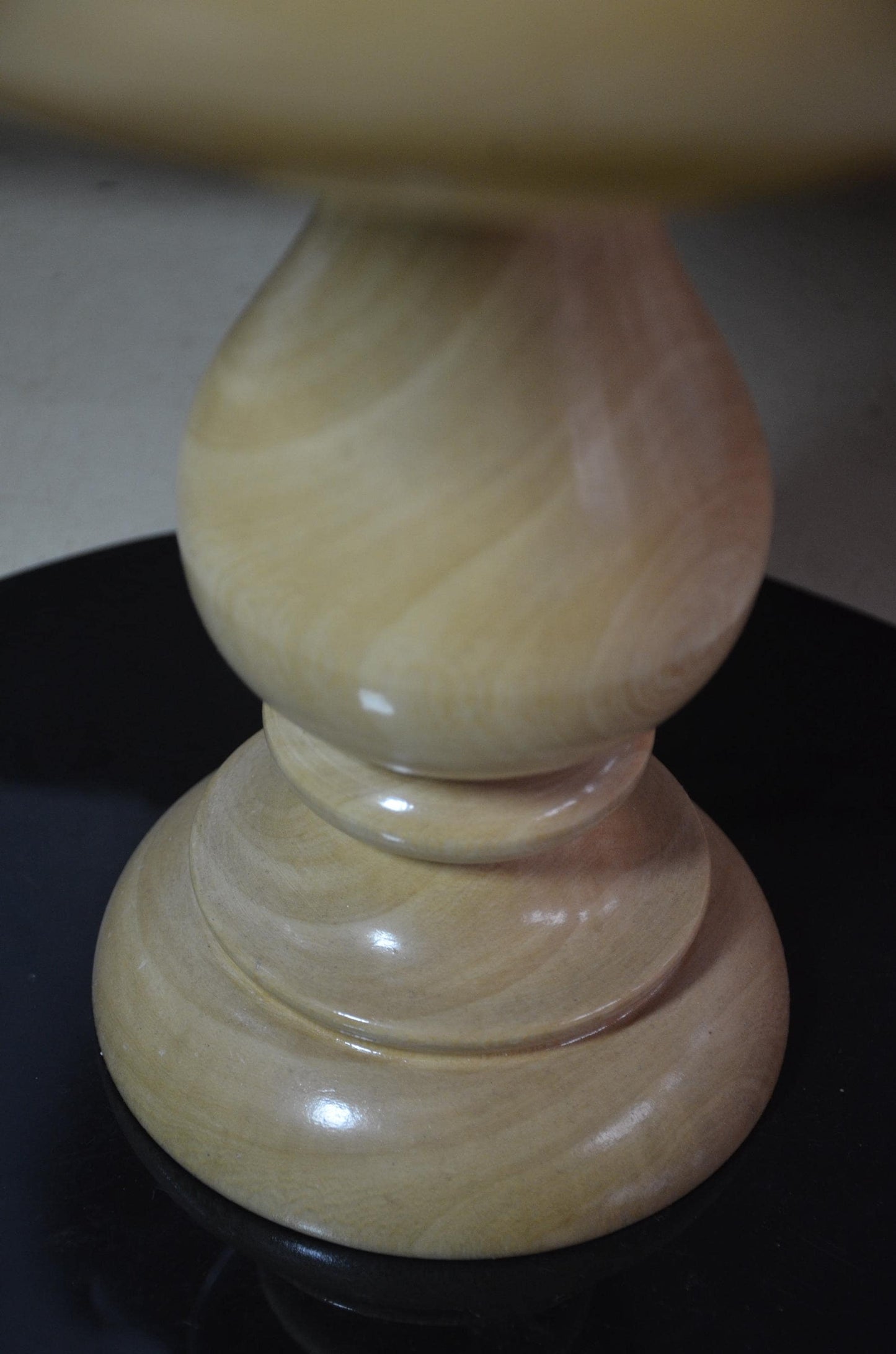 Pedestal Wooden Fruit Bowl | Light Blonde Wood Footed Serving Dish | Modern Nordic Countertop Centerpiece | Handcrafted Natural Wood Art