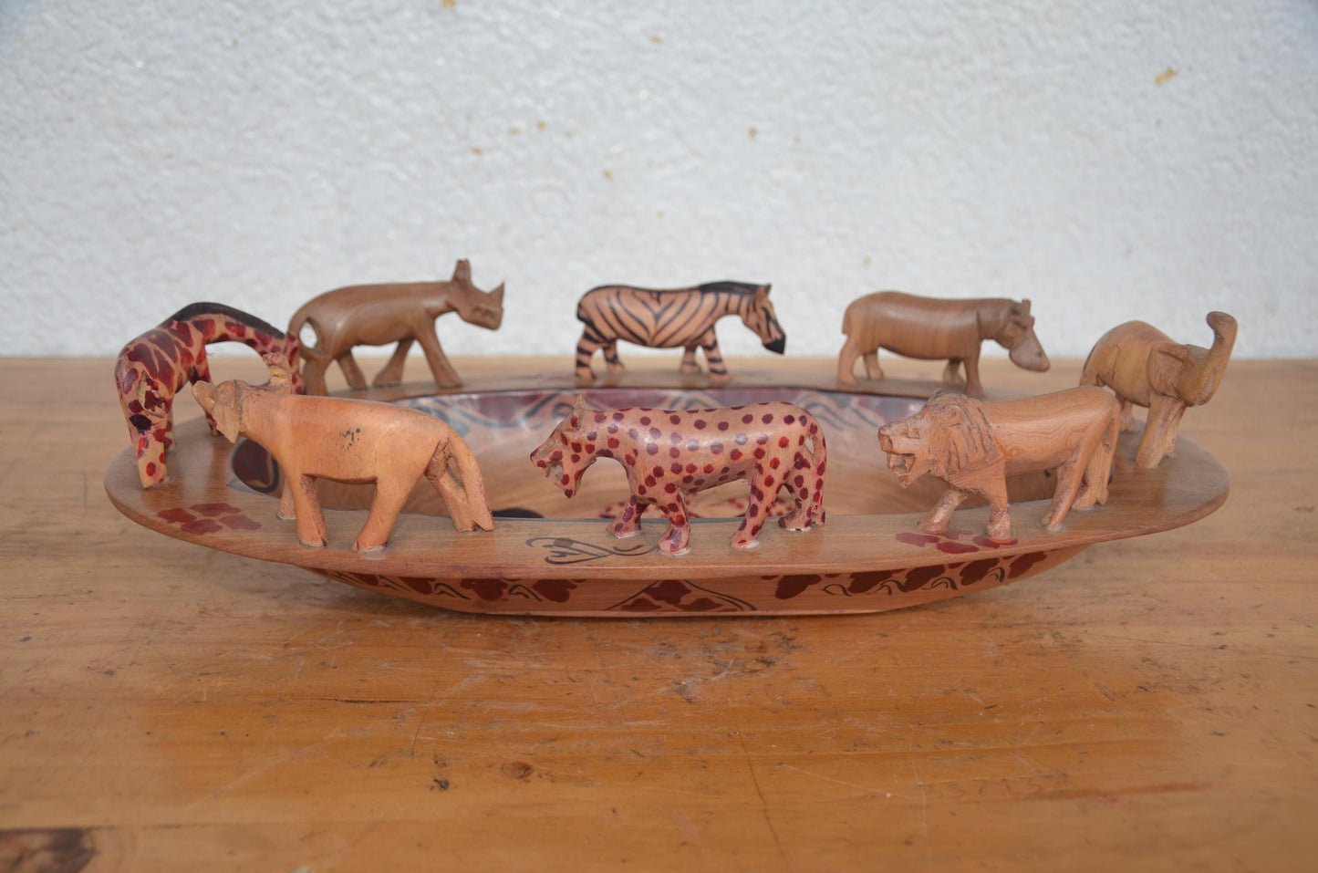 Hand-Carved Wildlife Wooden Fruit Bowl Set | Artisan African Decorative Bowls