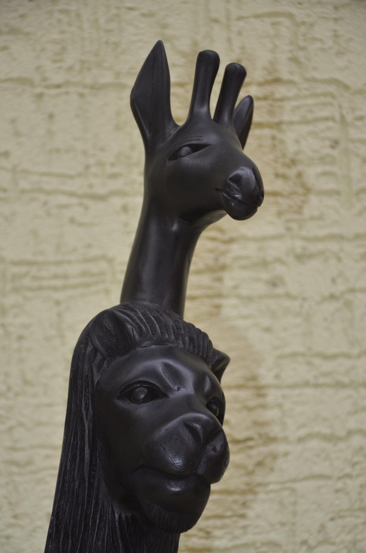 African Wooden Wildlife Totem Sculpture | Tiered Animal Art